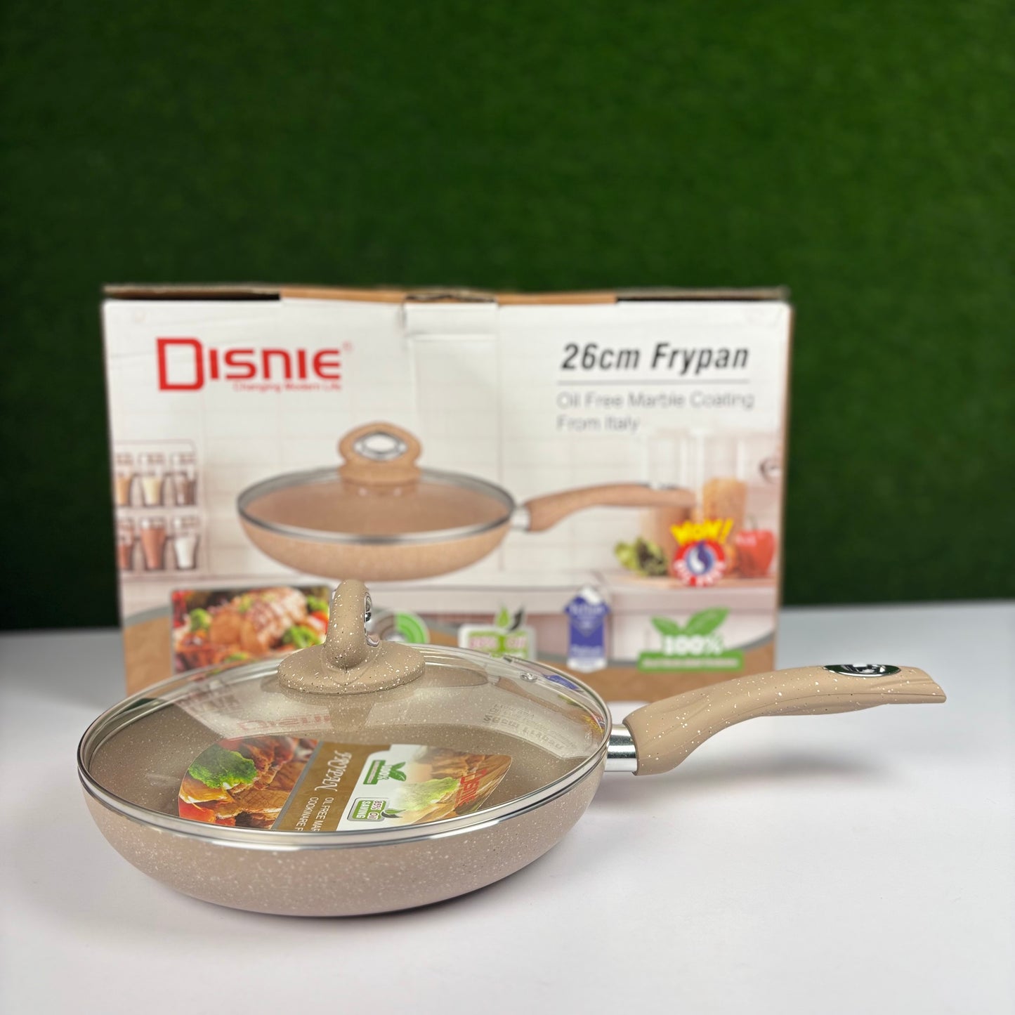 Disnie 26cm Oil Free Marble Coating Frypan