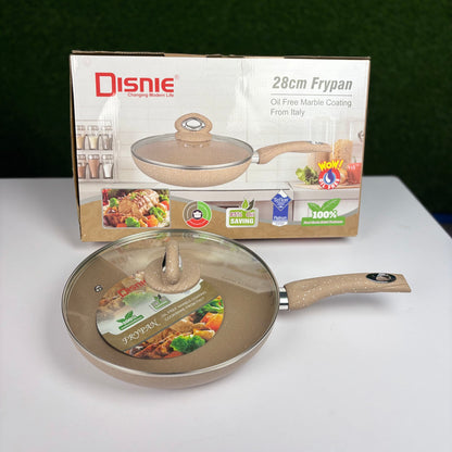 Disnie 28cm Oil Free Marble Coating Frypan