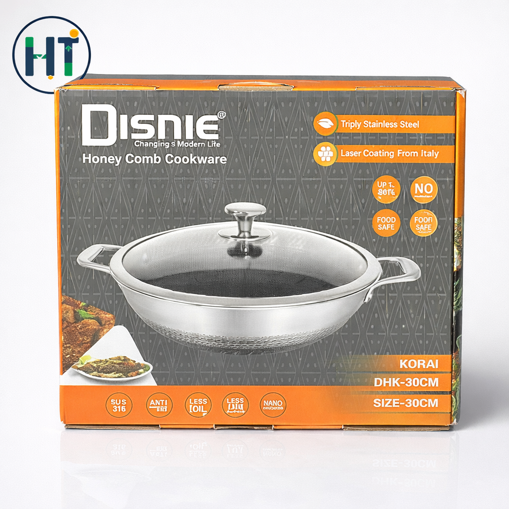 Disnie 30cm SUS 316 Honeycomb Korai With Lid