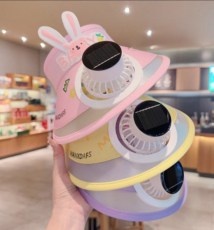 Solar & USB Rechargeable Fan Sun Hat for Children