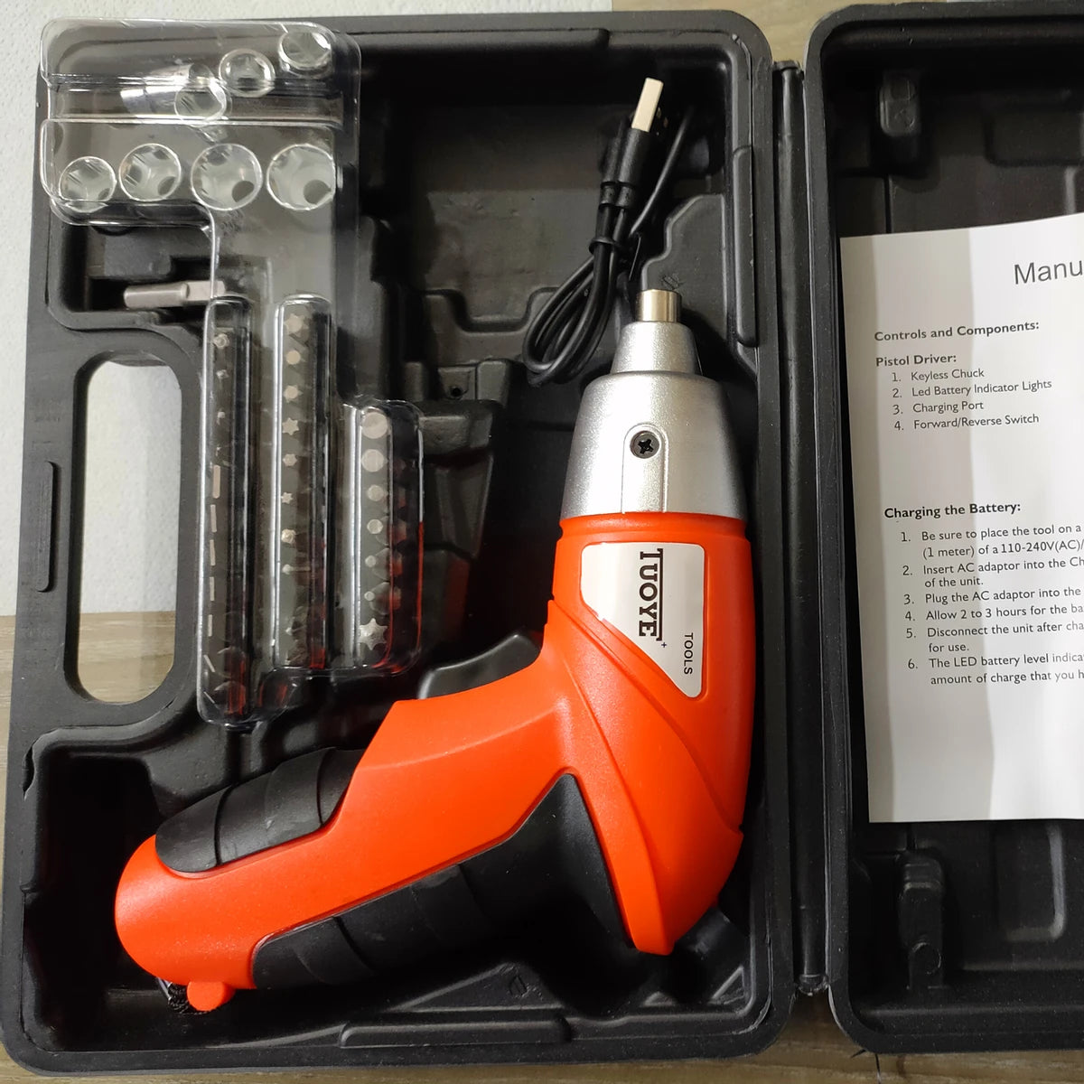 45 Pcs Cordless Screwdriver Set