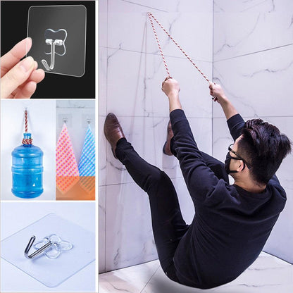 10 Pieces Transparent Hook Adhesive Bathroom Kitchen Wall Stickers - HT Bazar