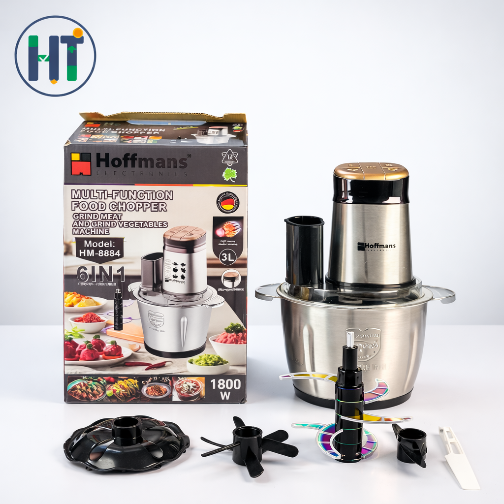 Hoffmans Electronics Multi-Function Food Chopper – 6 in 1 | 3L | 1800W