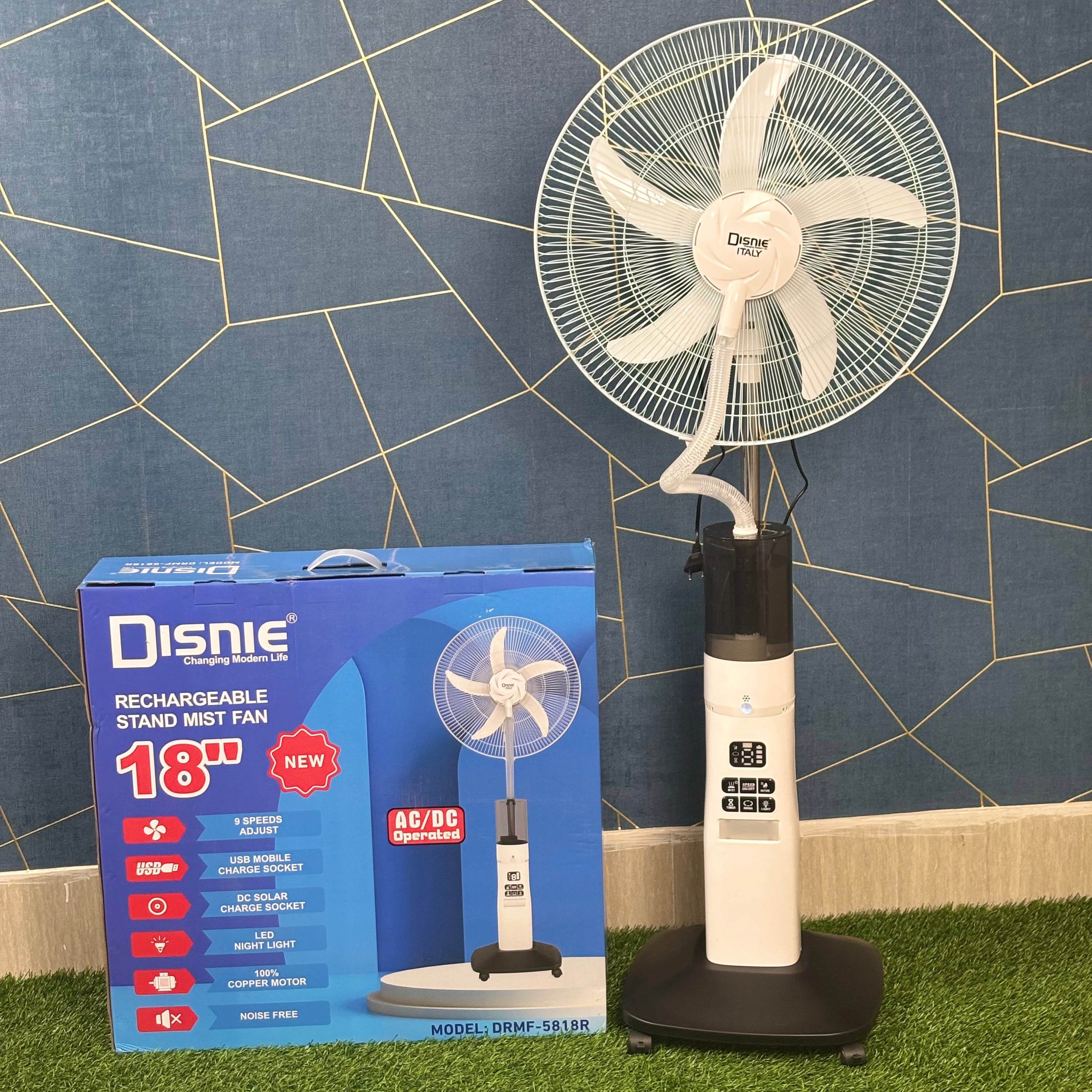 Disnie Rechargeable Stand Mist Fan DRMF-5818R