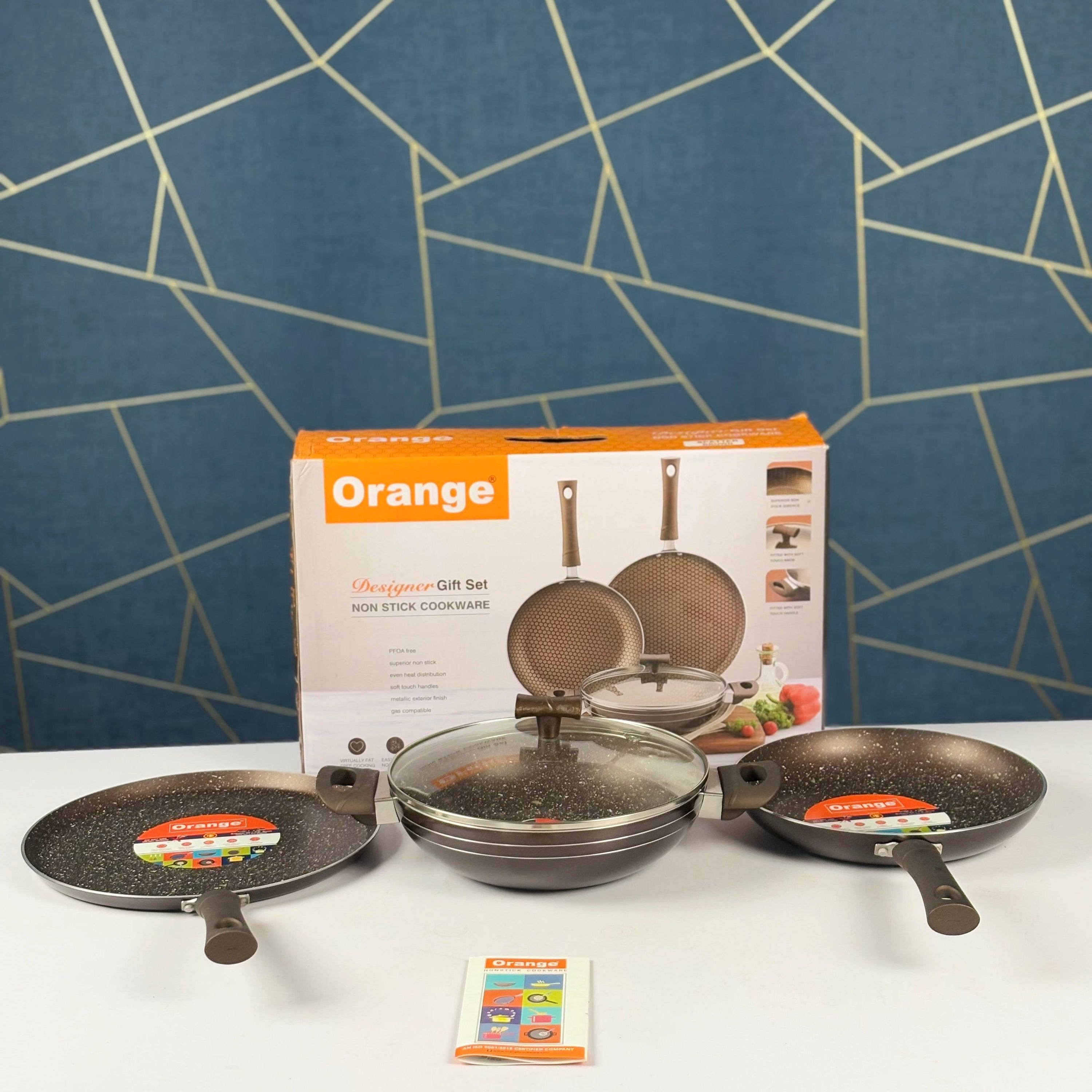 Orange 4 in 1 Non-Stick Cooking Set