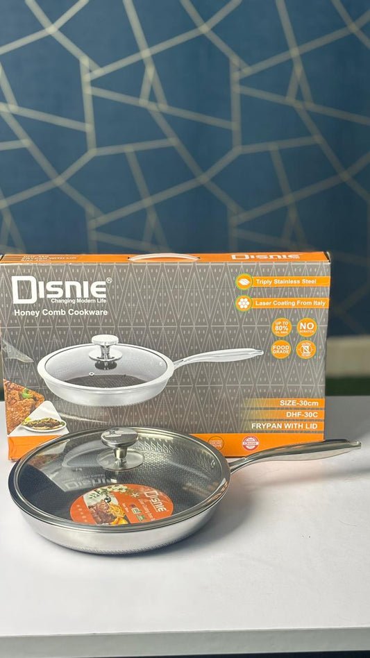 Disnie 30 cm SUS 316 Honeycomb Frypan With Lid