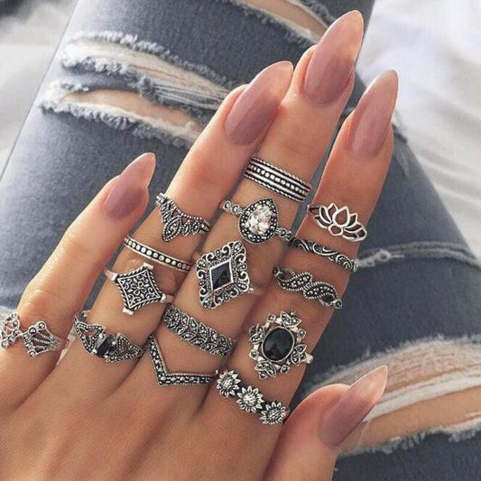 15 Pcs Finger Ring Set - HT Bazar