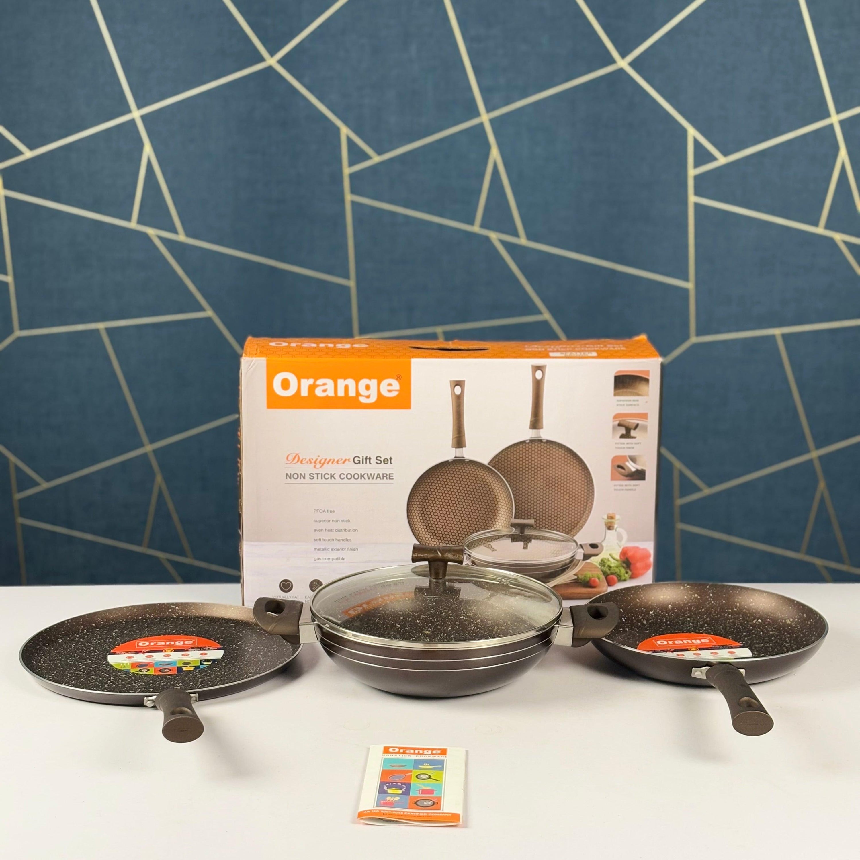 Orange 4 in 1 Non-Stick Cooking Set