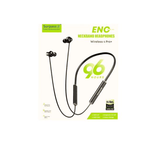Surpass Wireless 4 Pro+ Neckband – Long Battery, ENC Calls & Voice Change