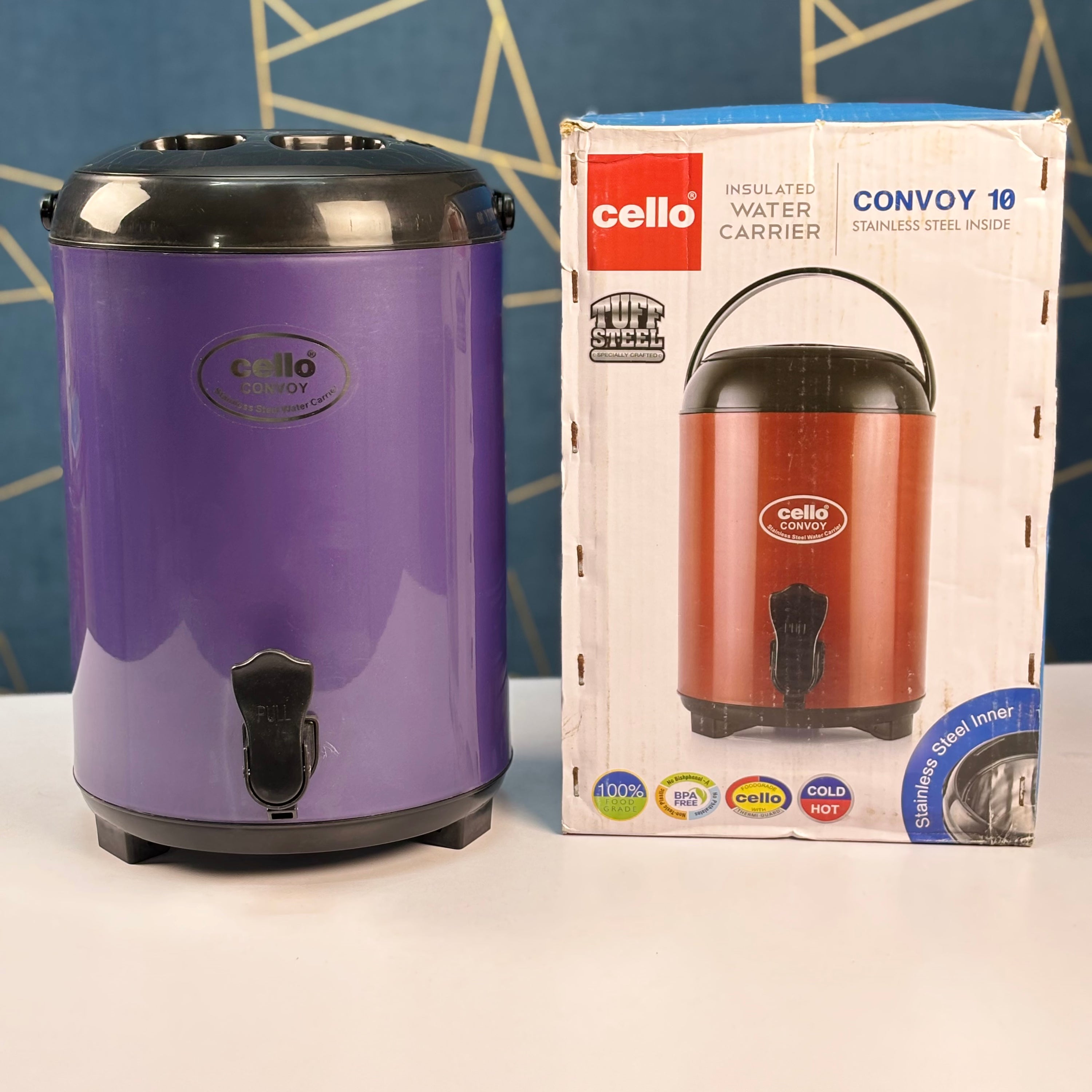 Cello Convoy 10 Stainless Steel Insulated Water Carrier