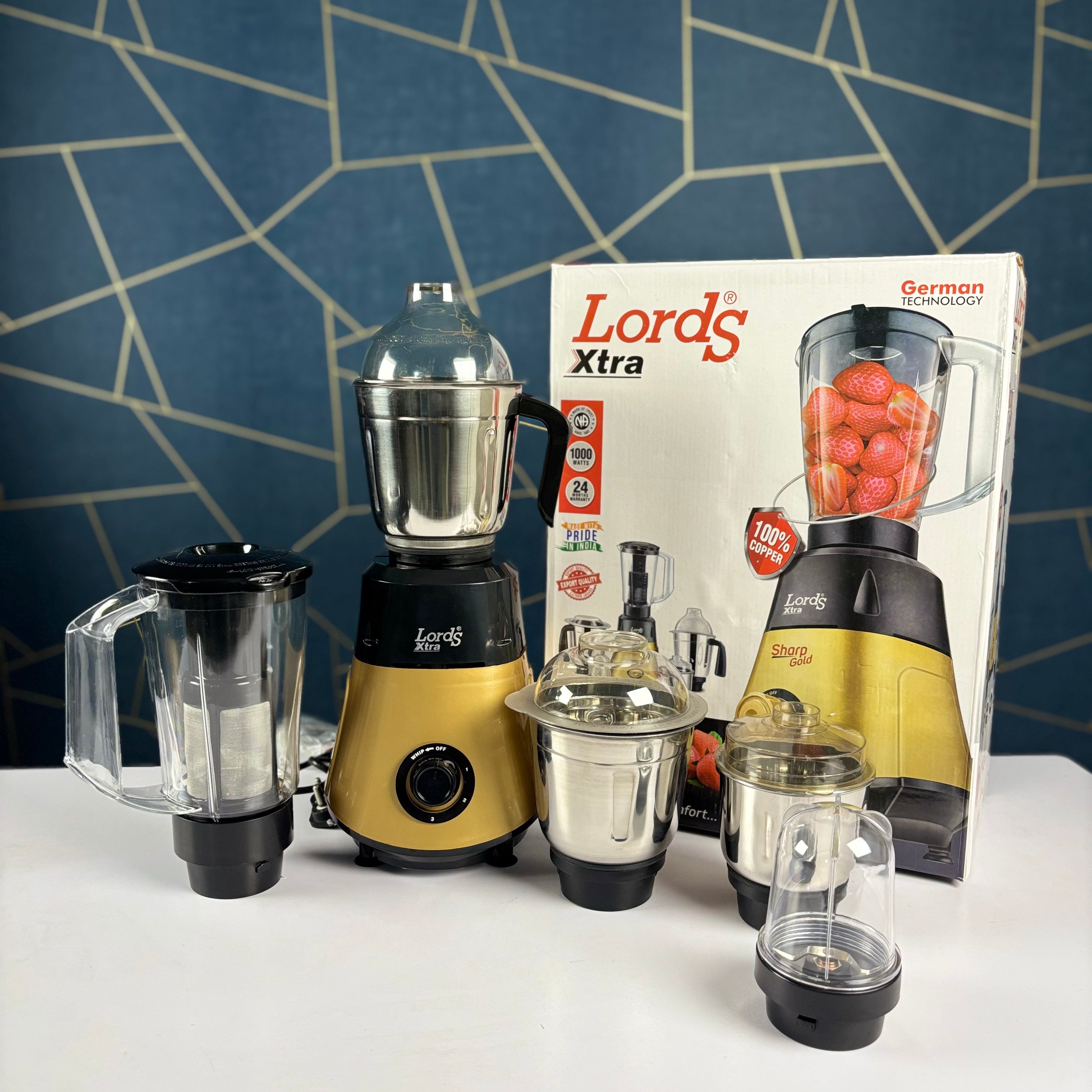 Lords Xtra Sharp Gold Mixer Grinder 1000W