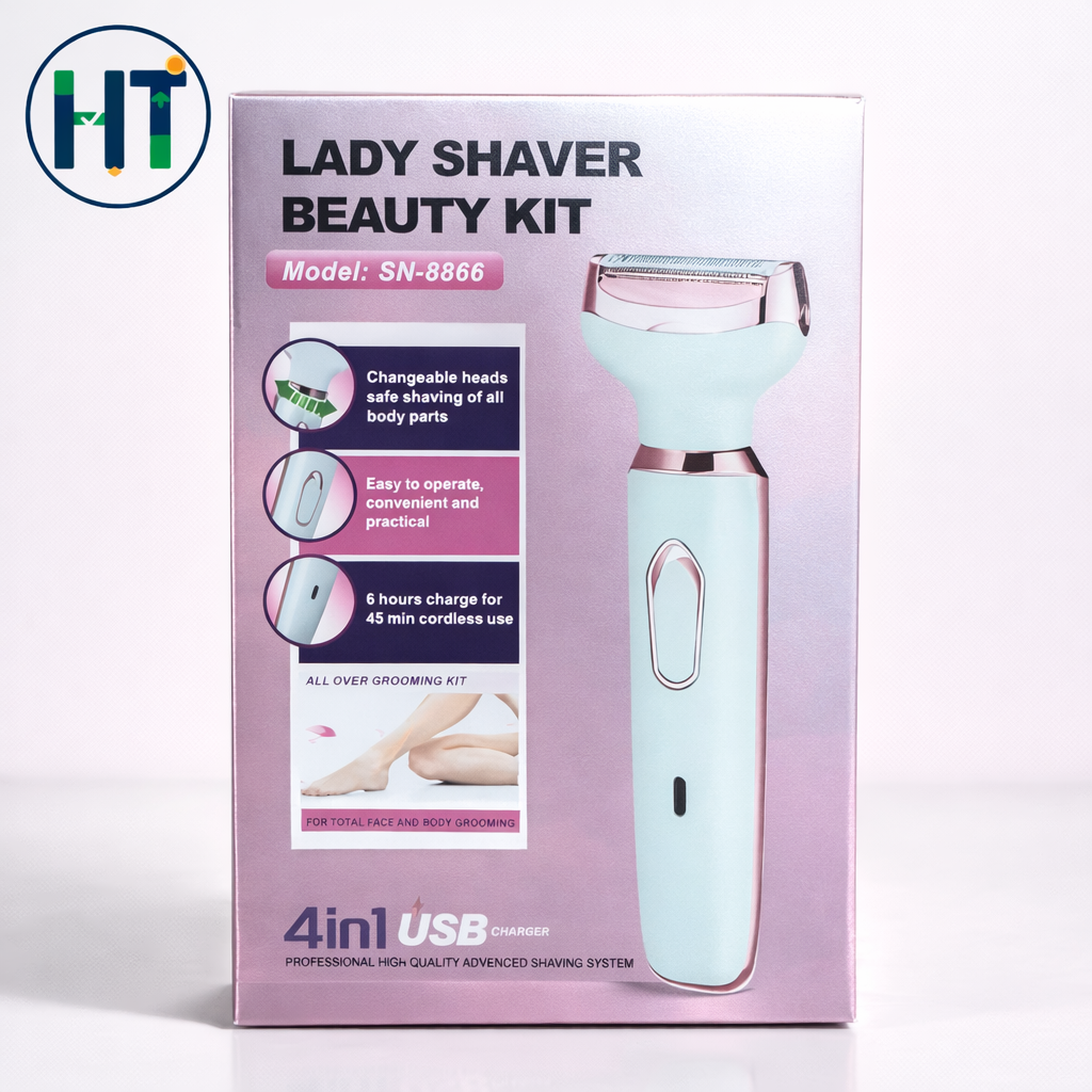 Lady Shaver Beauty Kit 4-in-1 Rechargeable Grooming Kit SN-8866
