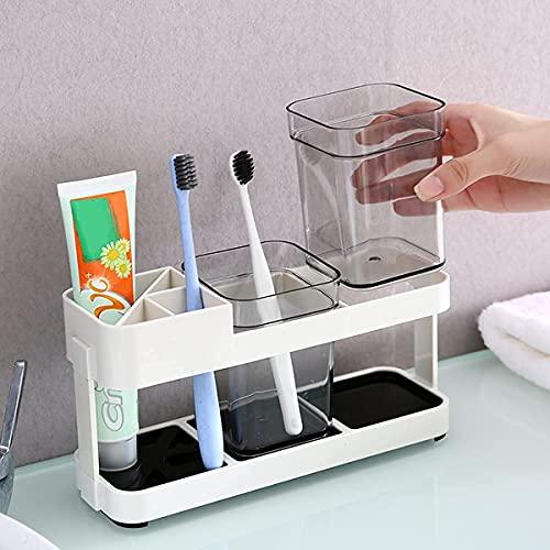 2 CUPS With 1 TOOTHBRUSH HOLDER STAND - HT Bazar