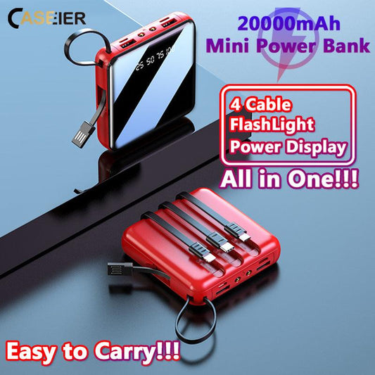 20000 MAH Powerbank with LED Display and All in One Cable set - HT Bazar