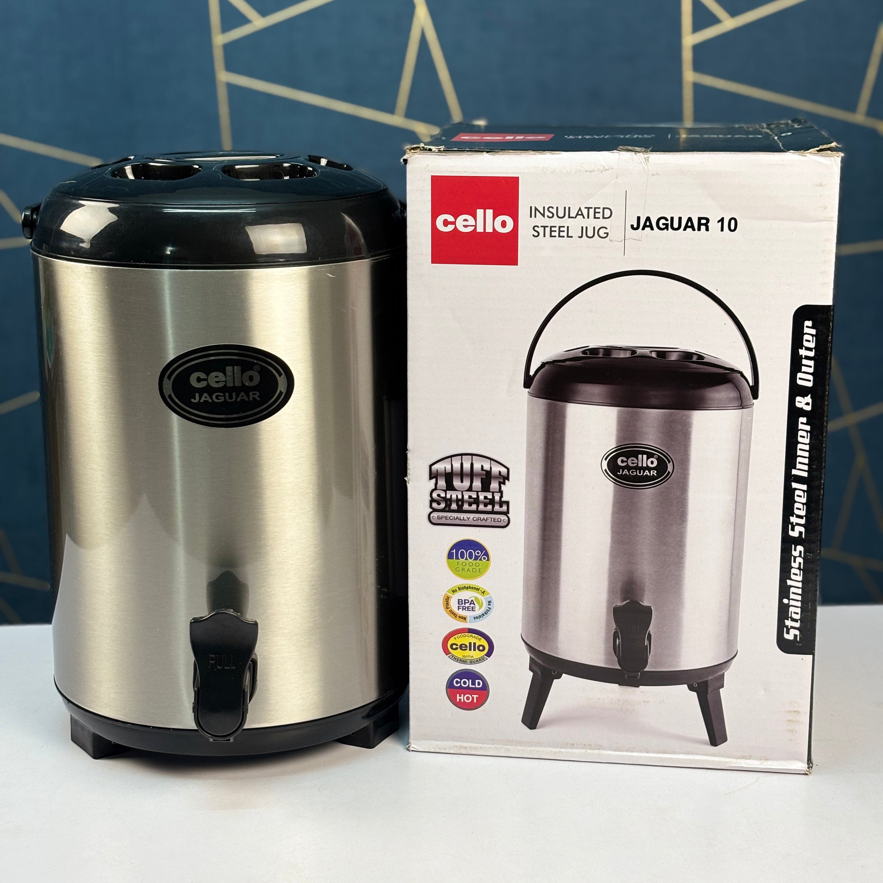 Cello Jaguar 10 Stainless Steel Insulated Water Carrier