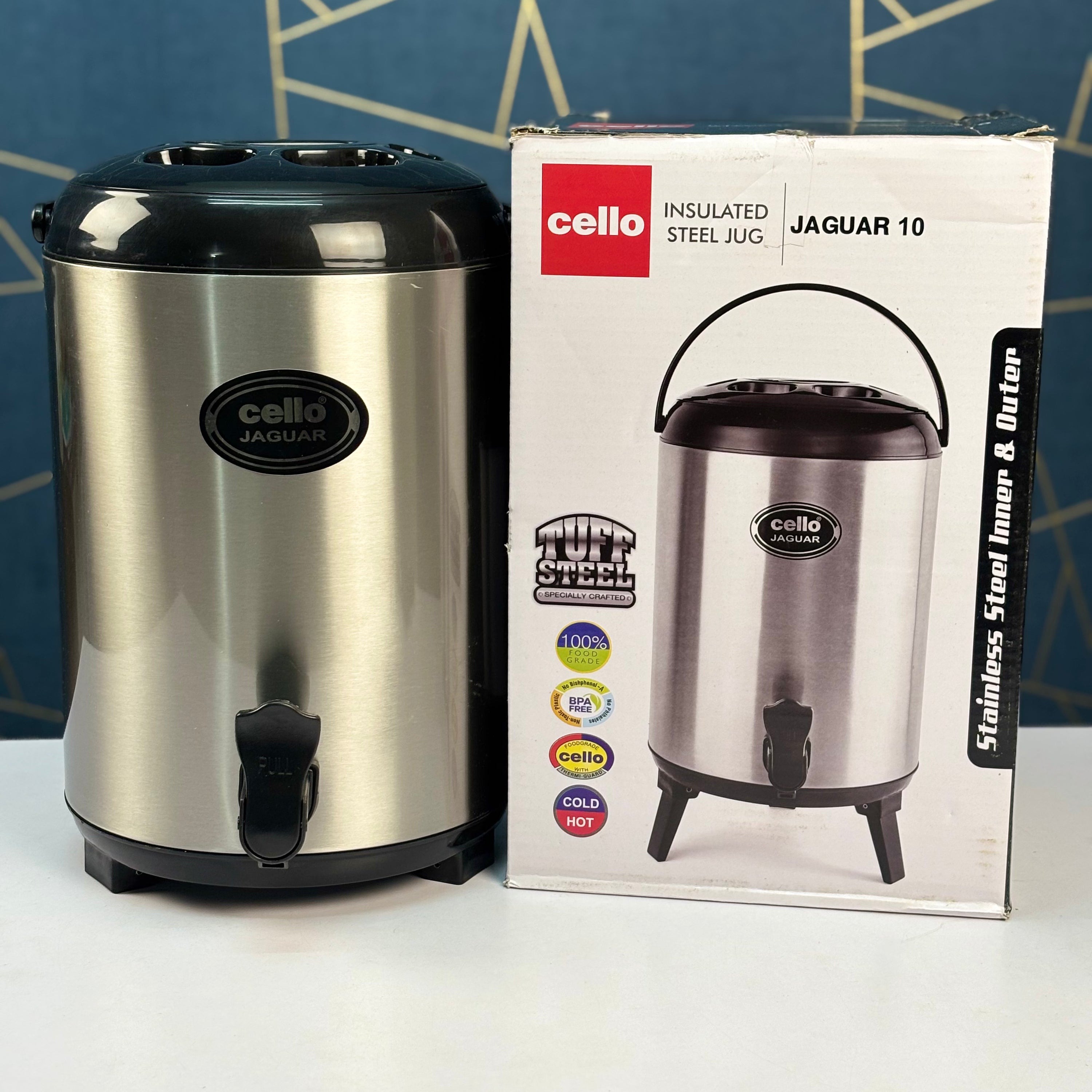 Cello Jaguar 10 Stainless Steel Insulated Water Carrier