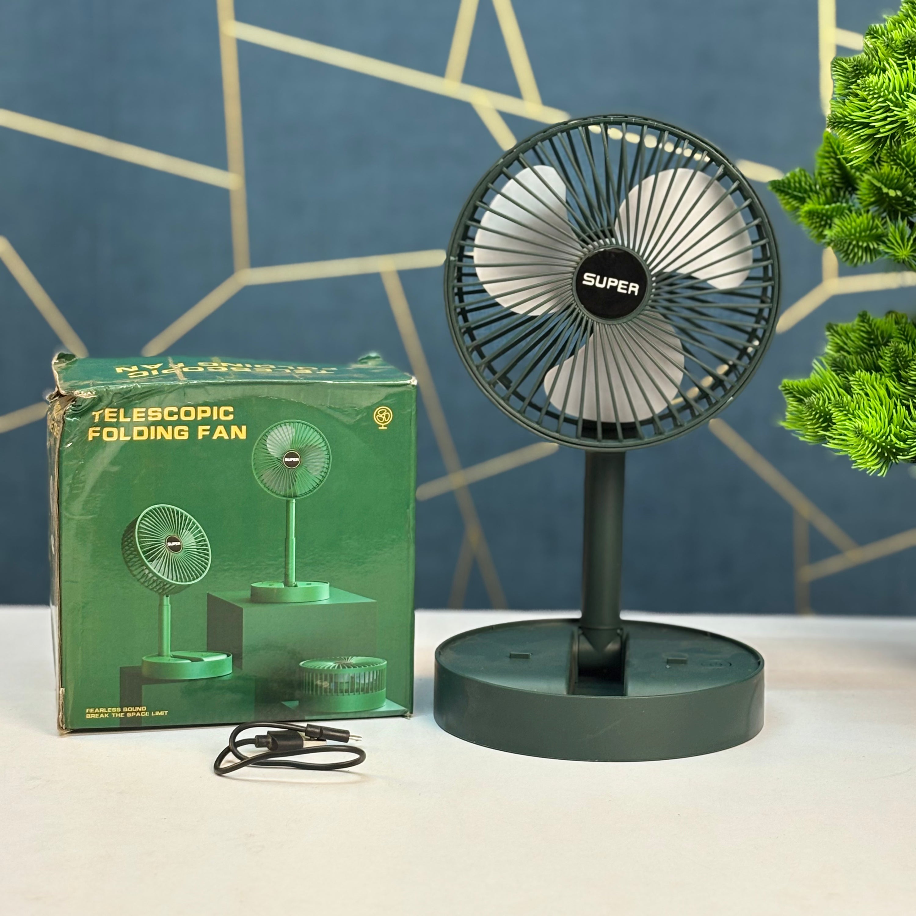 telescopic folding fan