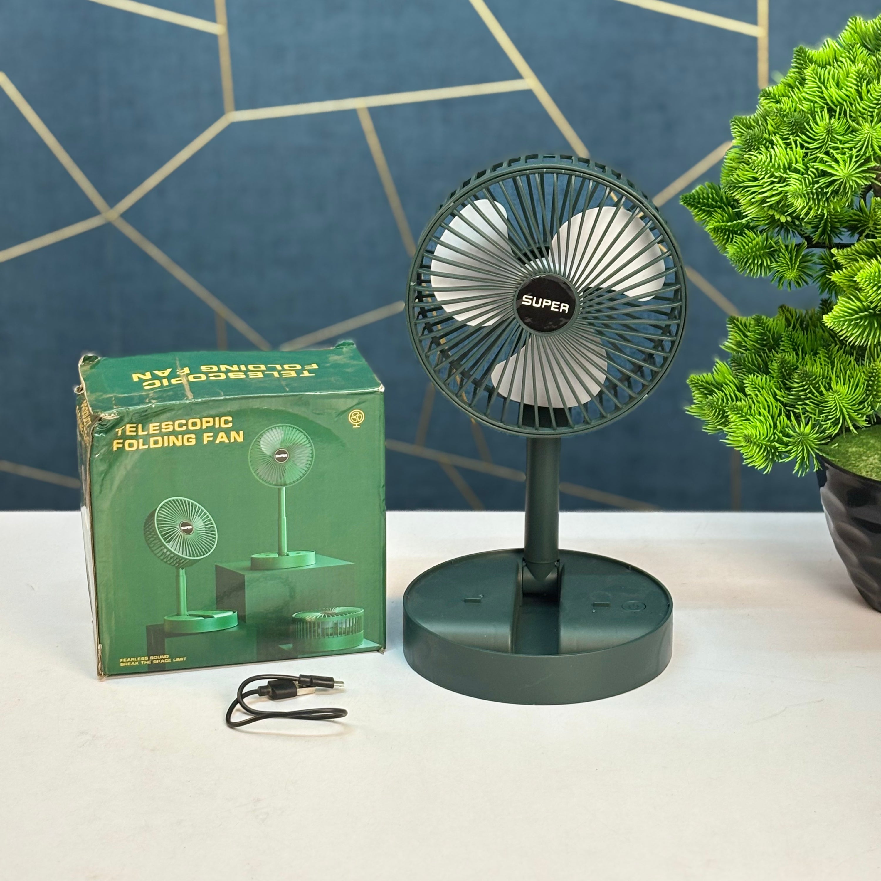 telescopic folding fan
