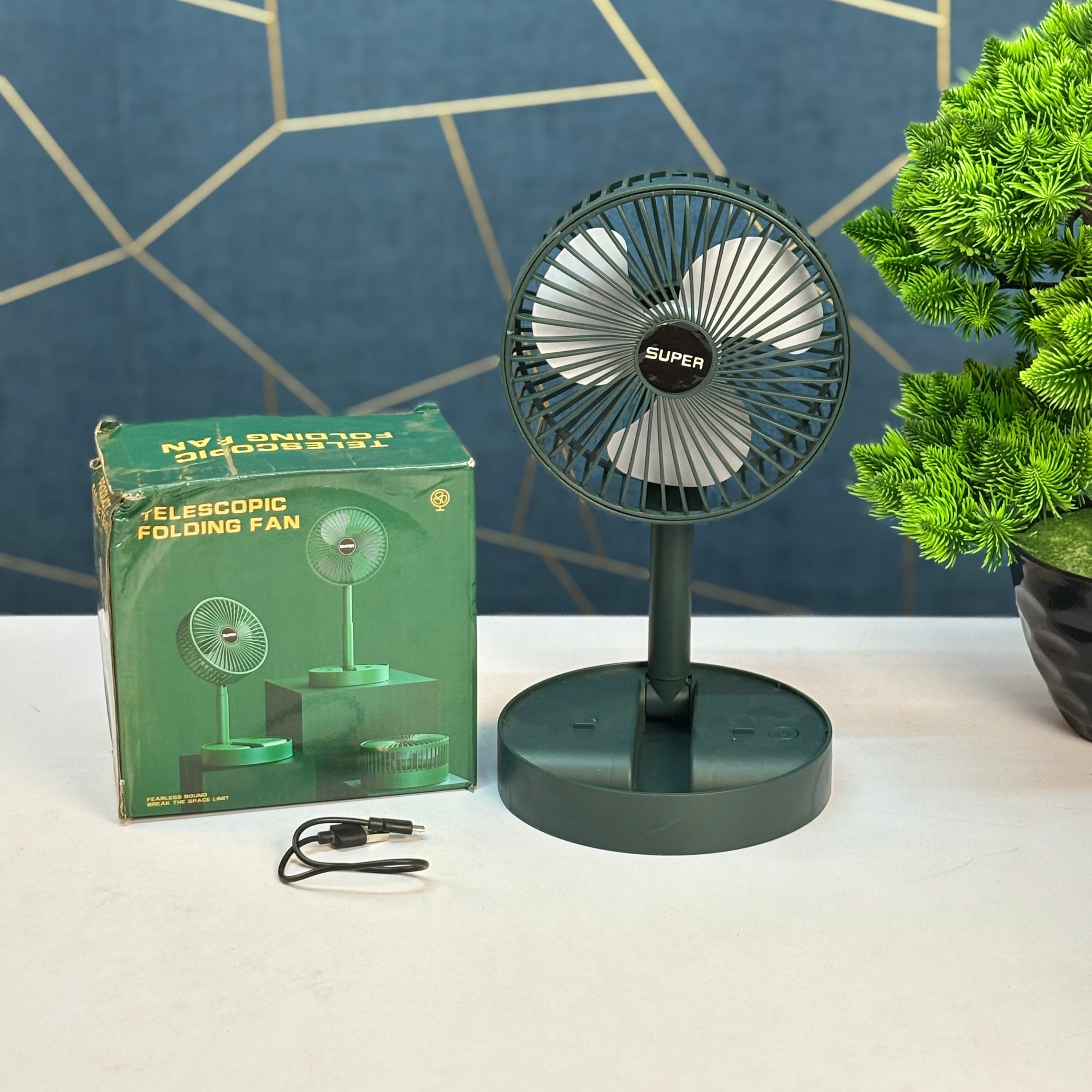 telescopic folding fan
