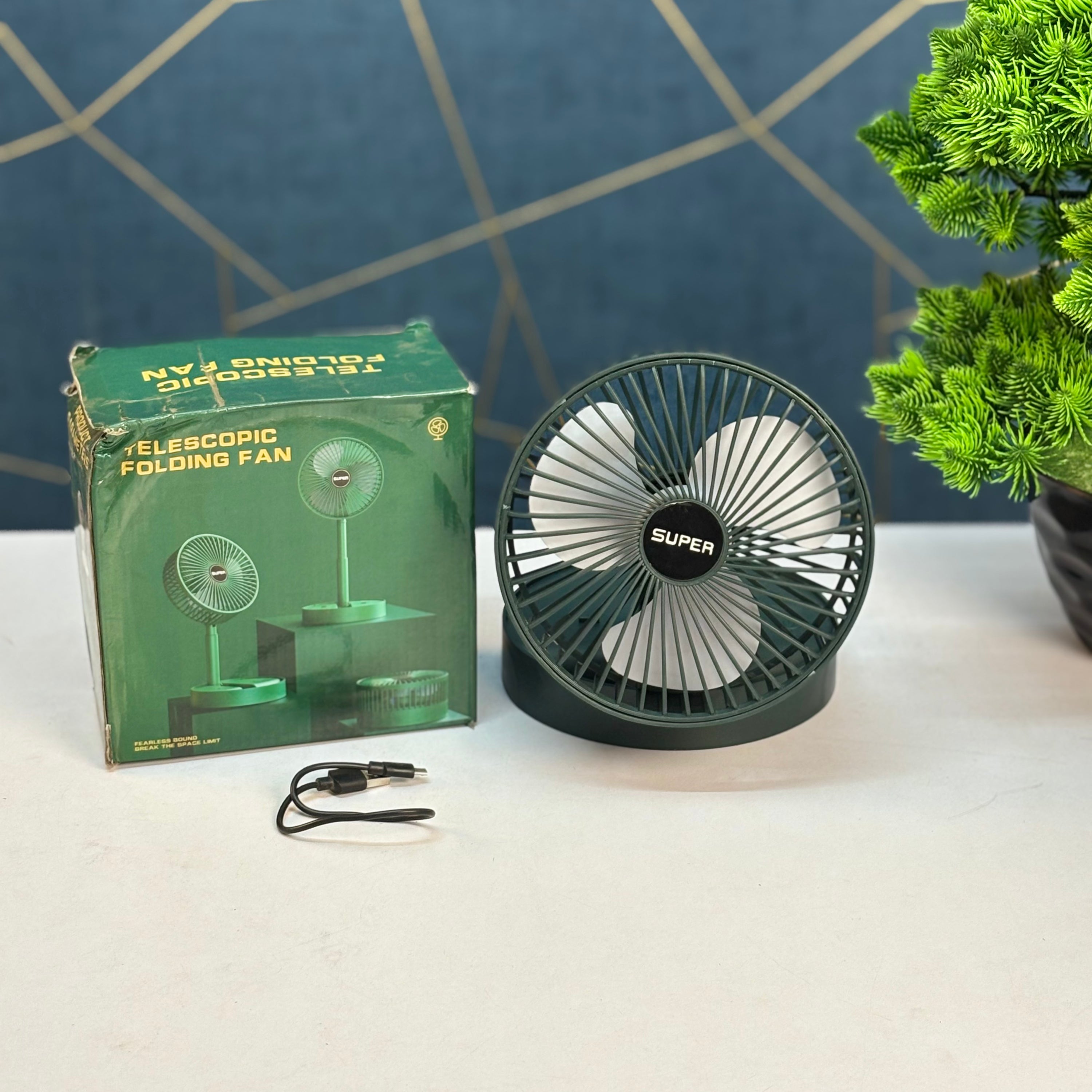 telescopic folding fan