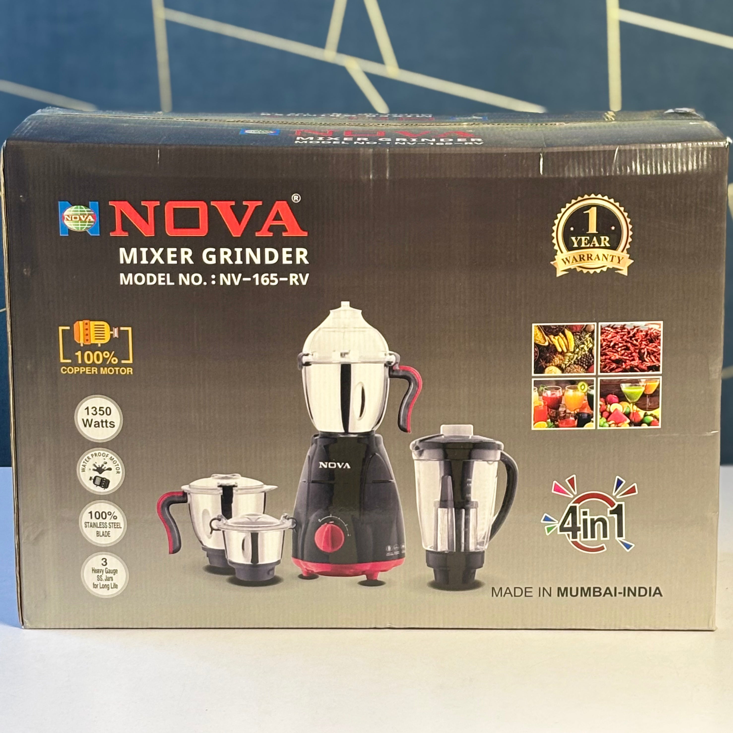 nova 4in 1 mixer grinder machine-NV165-Rv