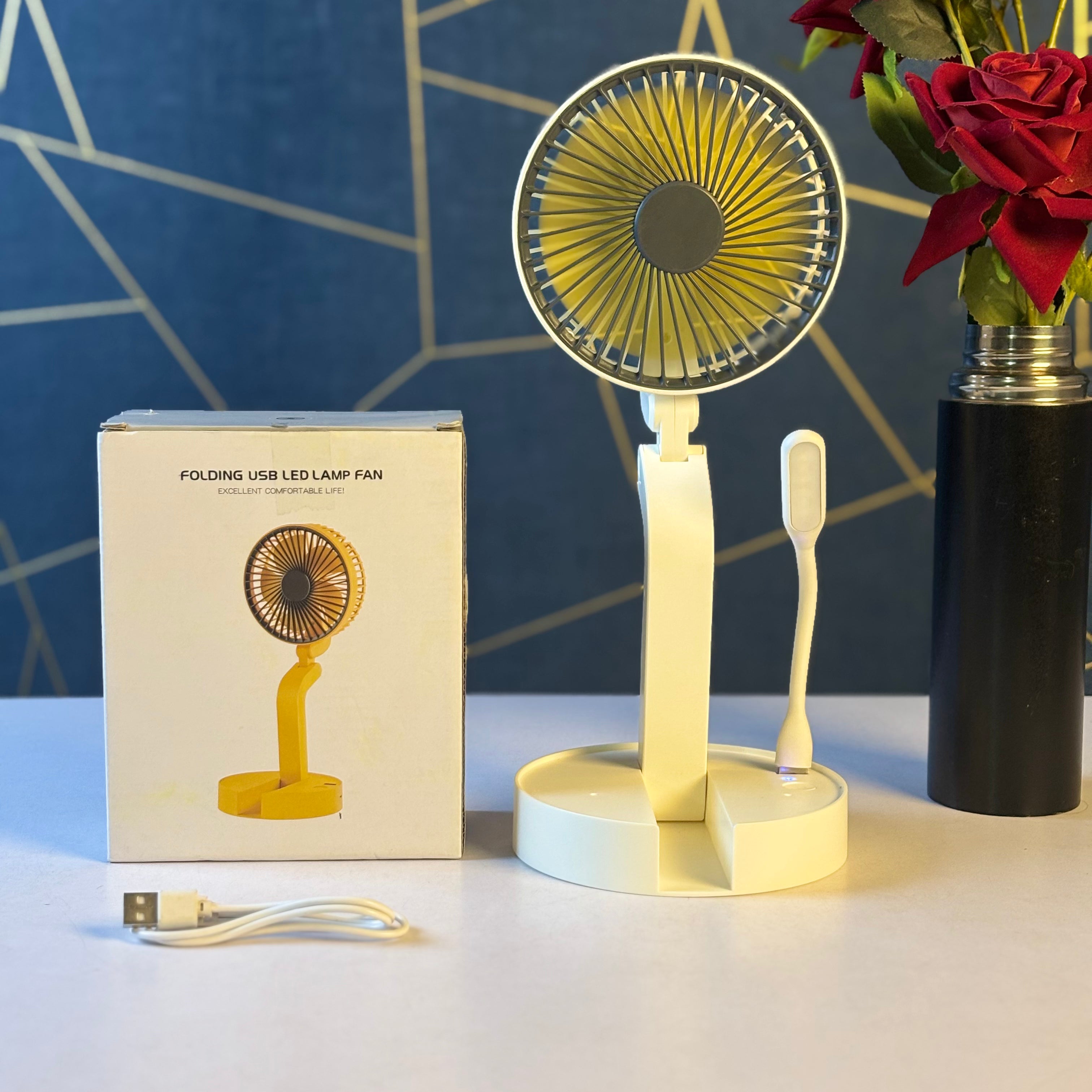FOLDING USB LED LAMP FAN