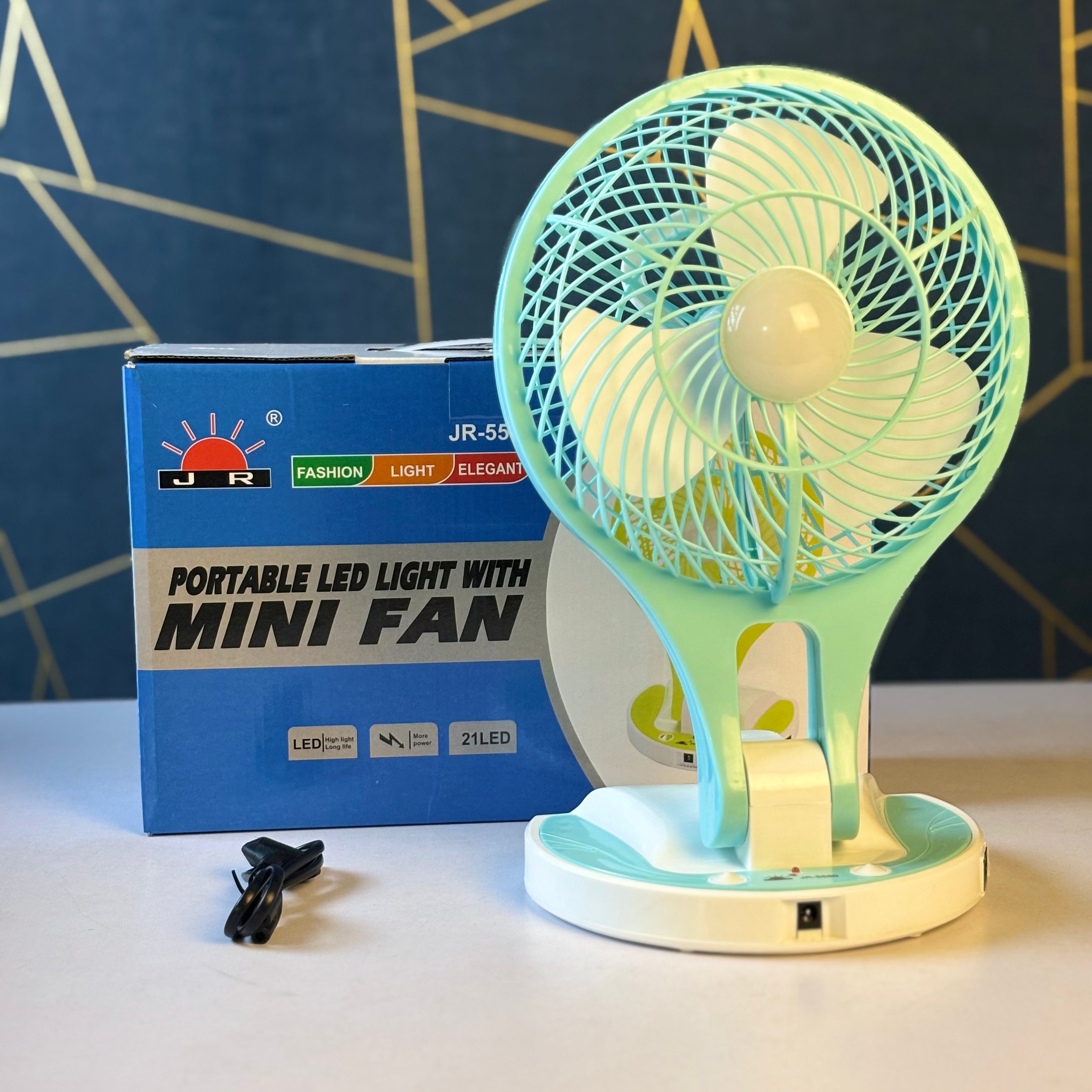 PORTABLE LED LIGHT WITH MINI FAN-JR5580