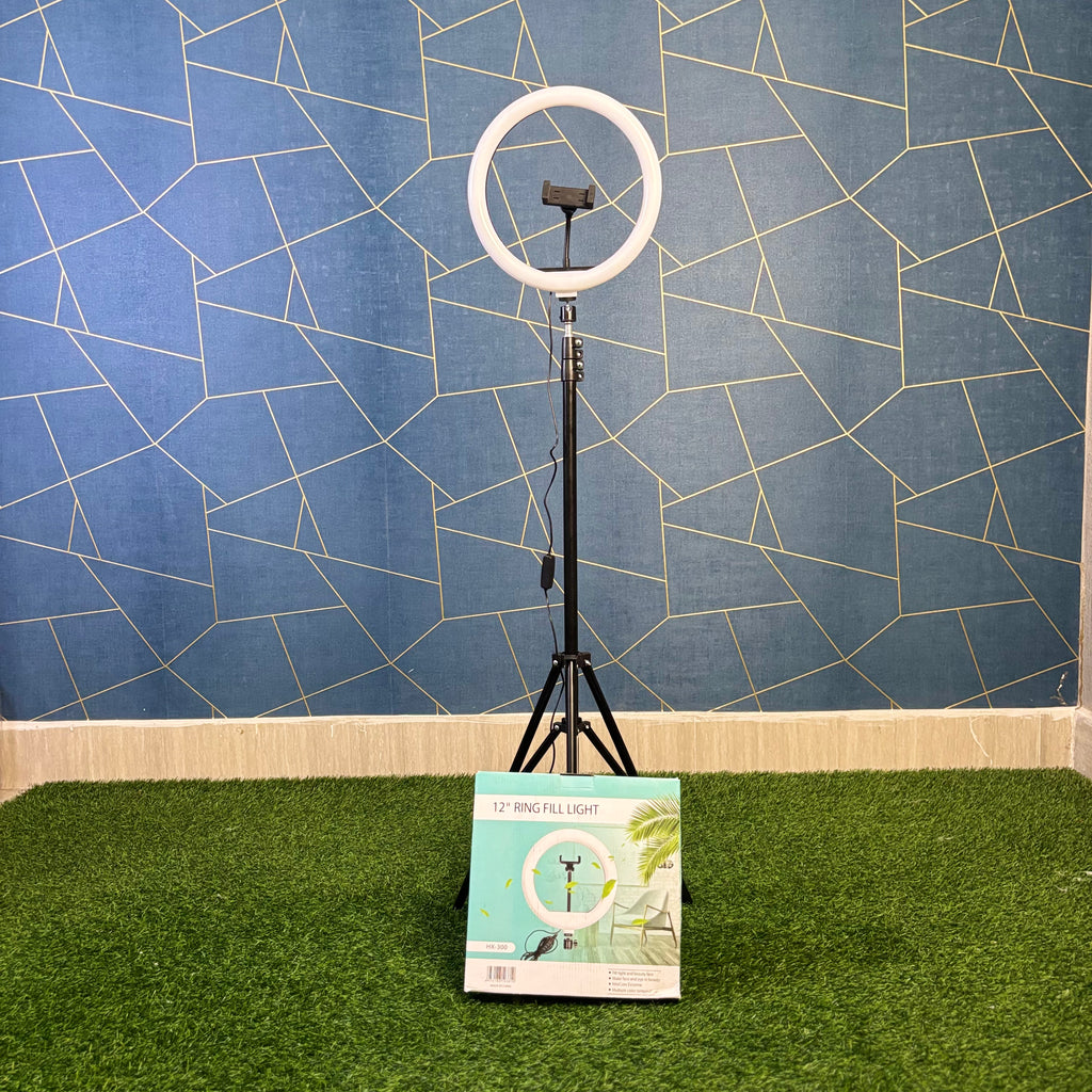 12" RING LIGHT with Tripod Stand & Dual Phone Holder – HX300