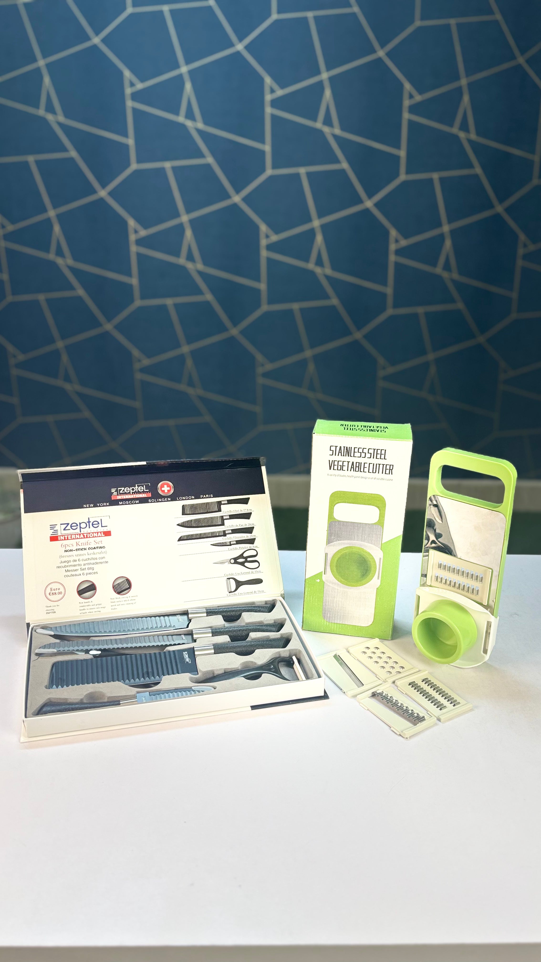 Smart Kitchen Master Combo | Vegetable Cutter + Premium Knife Set