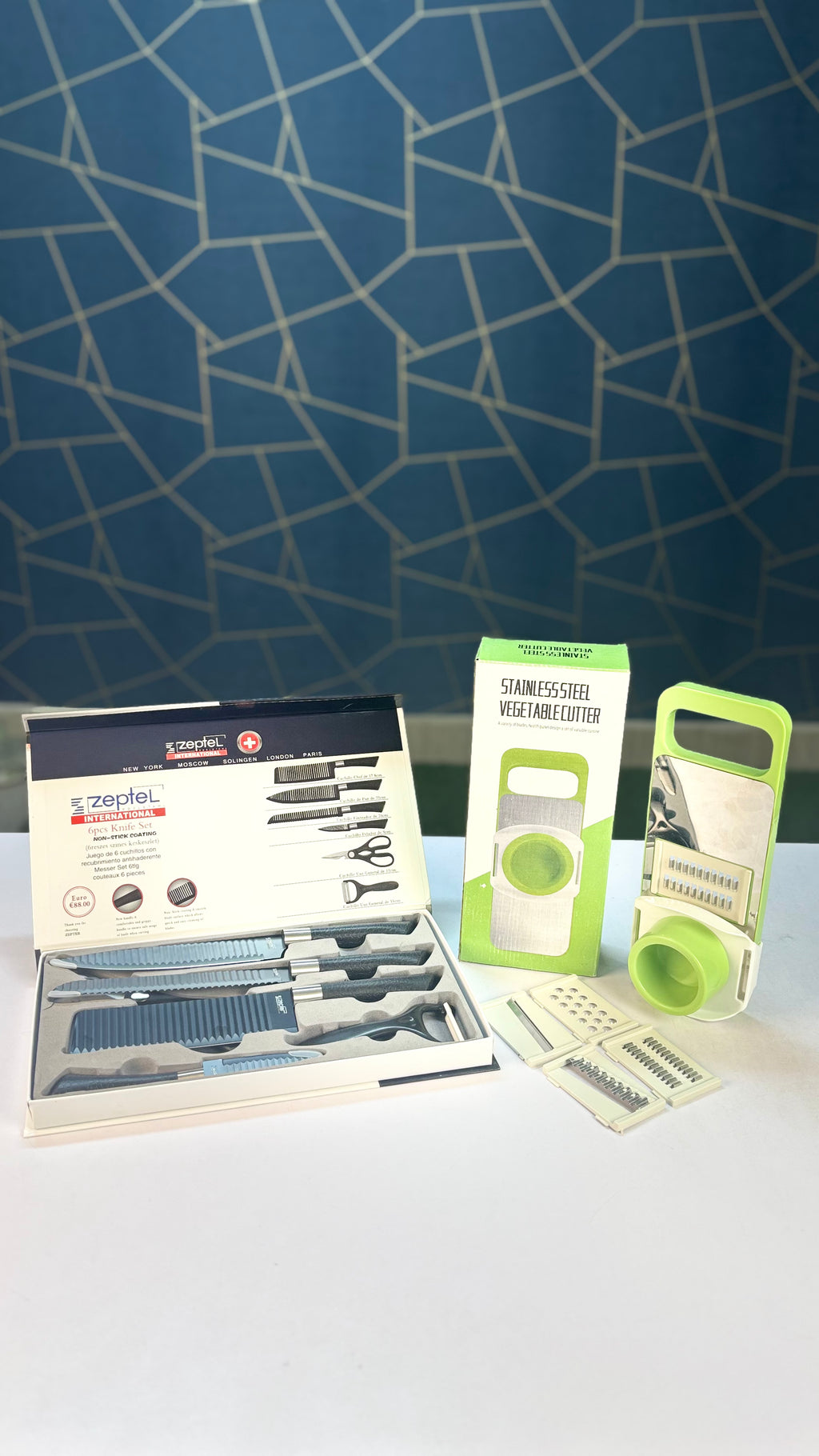 Smart Kitchen Master Combo | Vegetable Cutter + Premium Knife Set