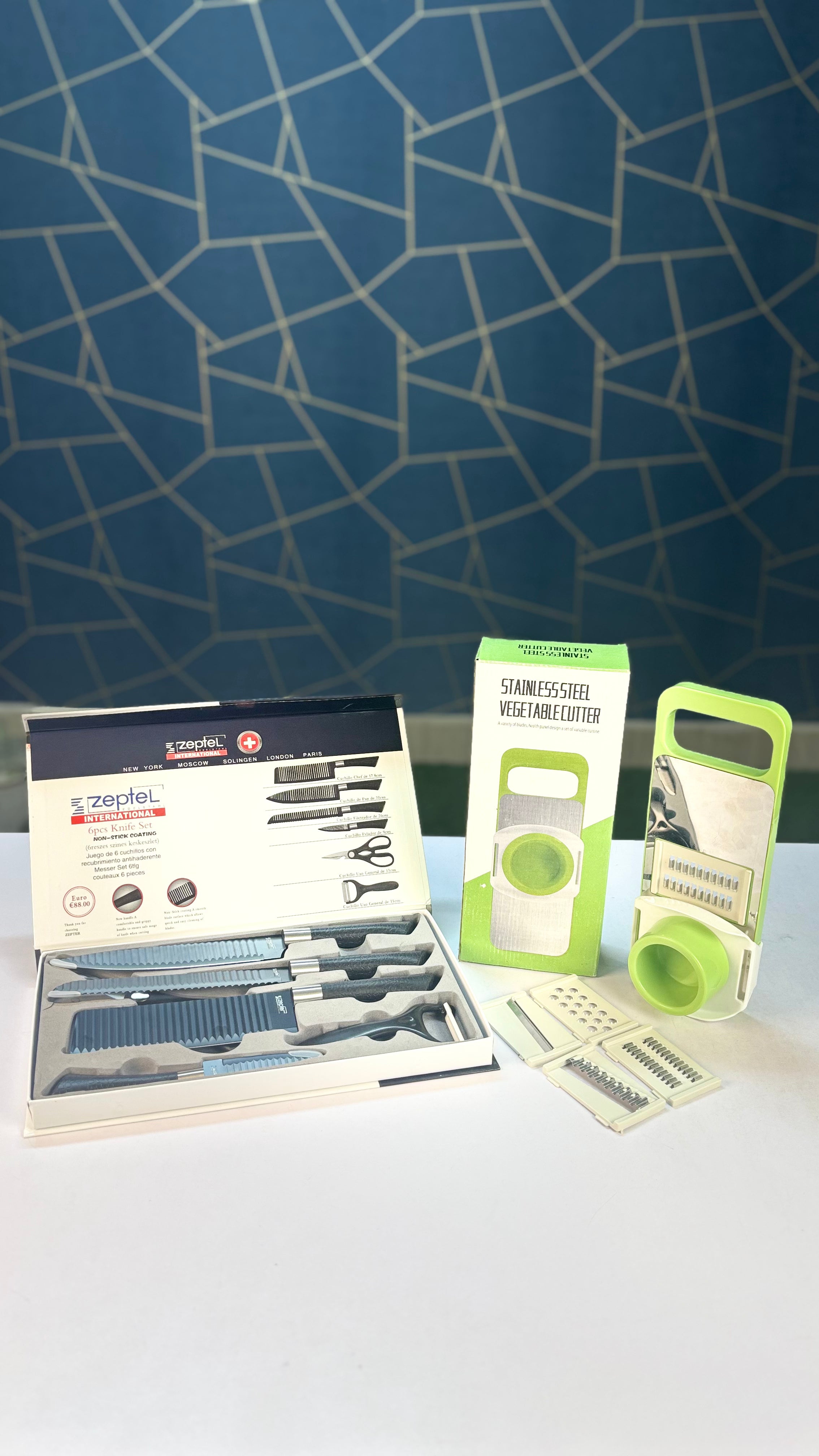 Smart Kitchen Master Combo | Vegetable Cutter + Premium Knife Set