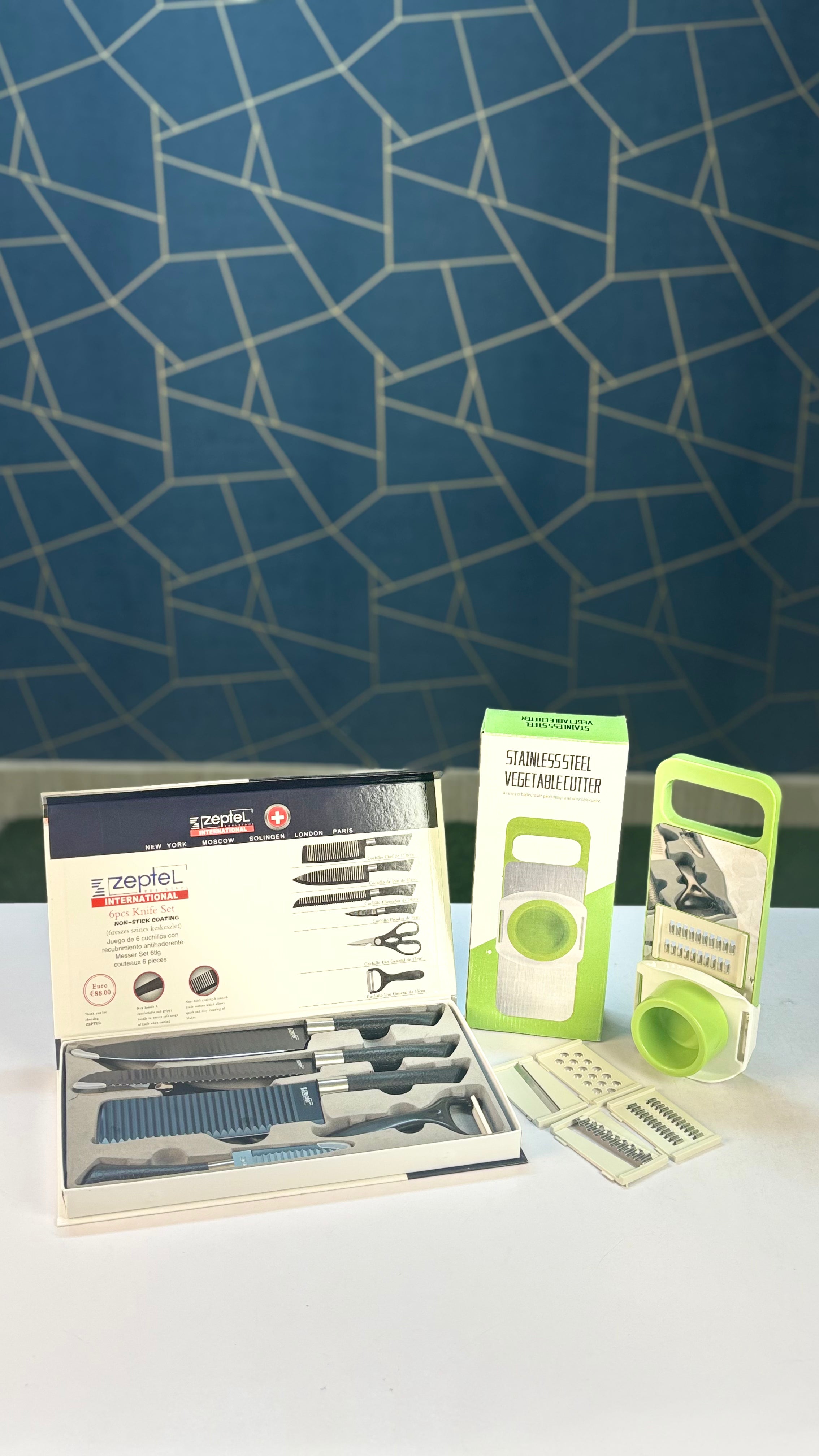 Smart Kitchen Master Combo | Vegetable Cutter + Premium Knife Set