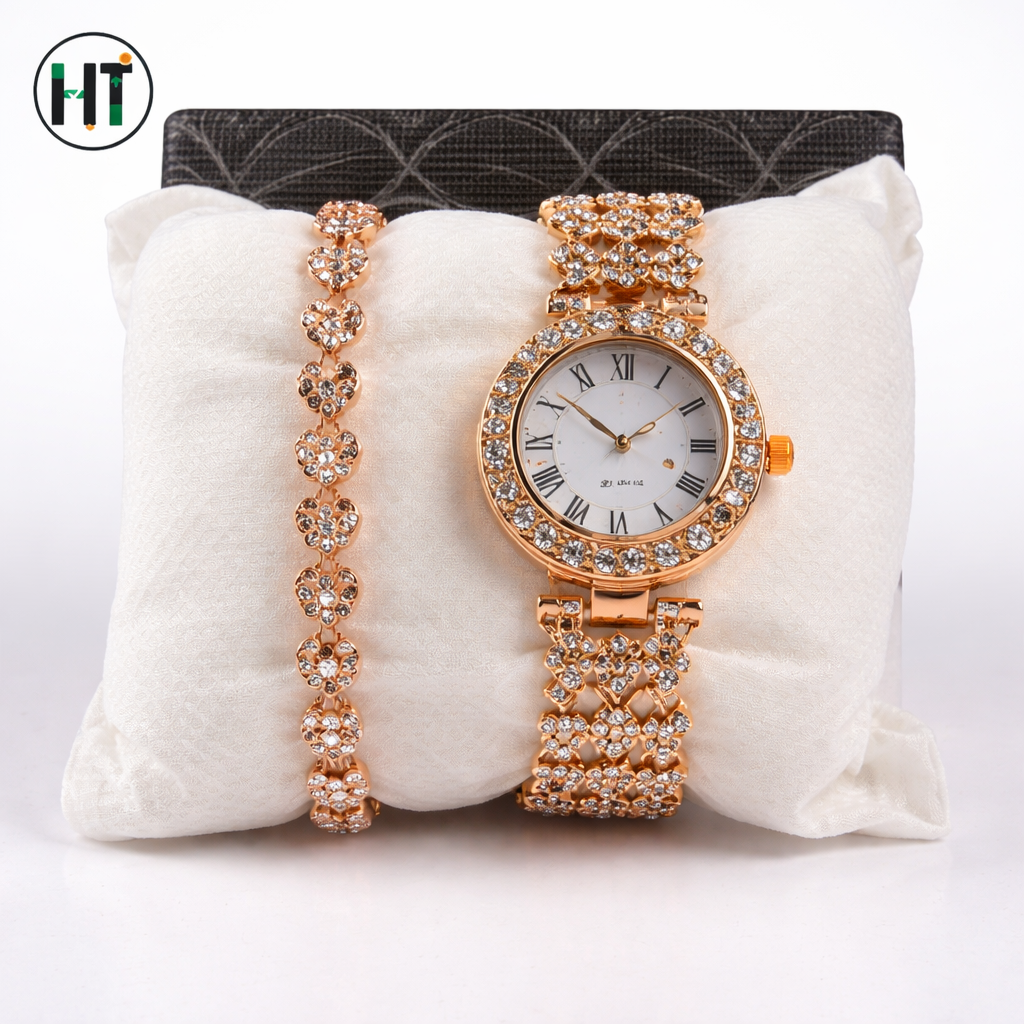 Elegant Luxury Full Diamond Quartz Watch