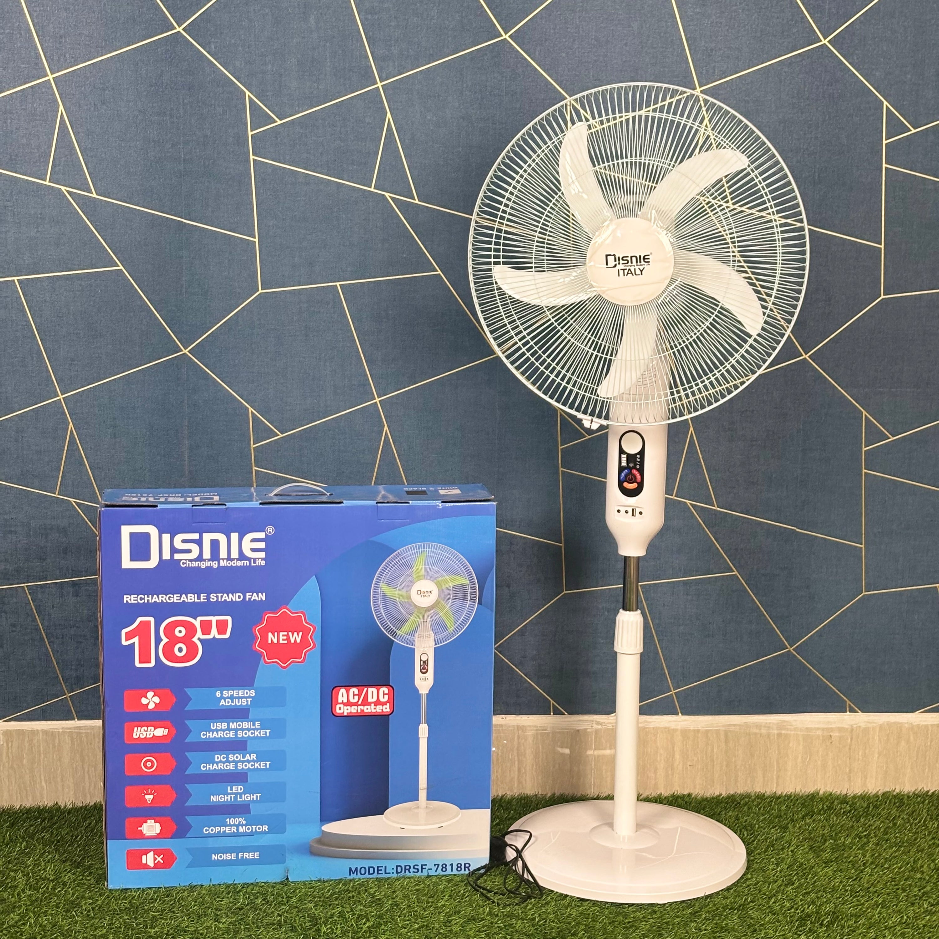 Disnie Rechargeable Stand Fan DRSF-7818R