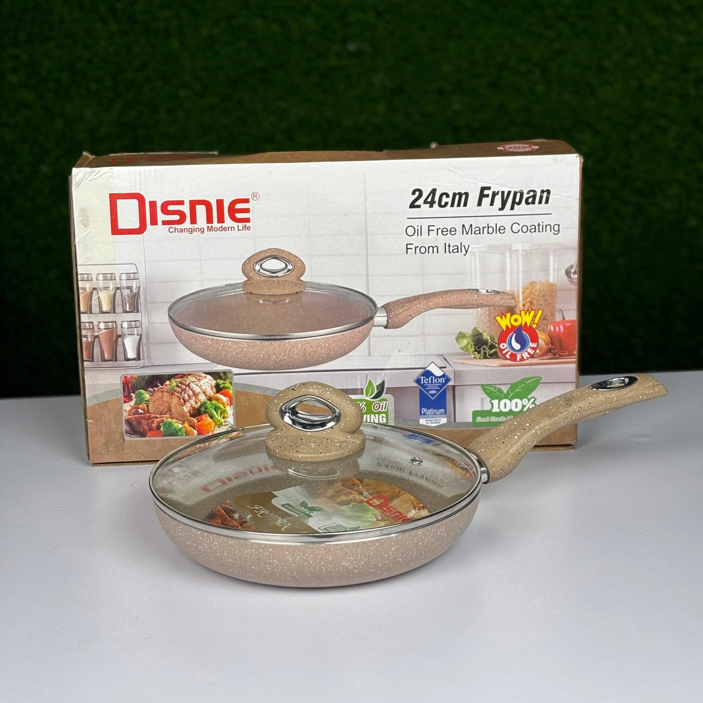 Disnie 24cm Oil Free Marble Coating Frypan