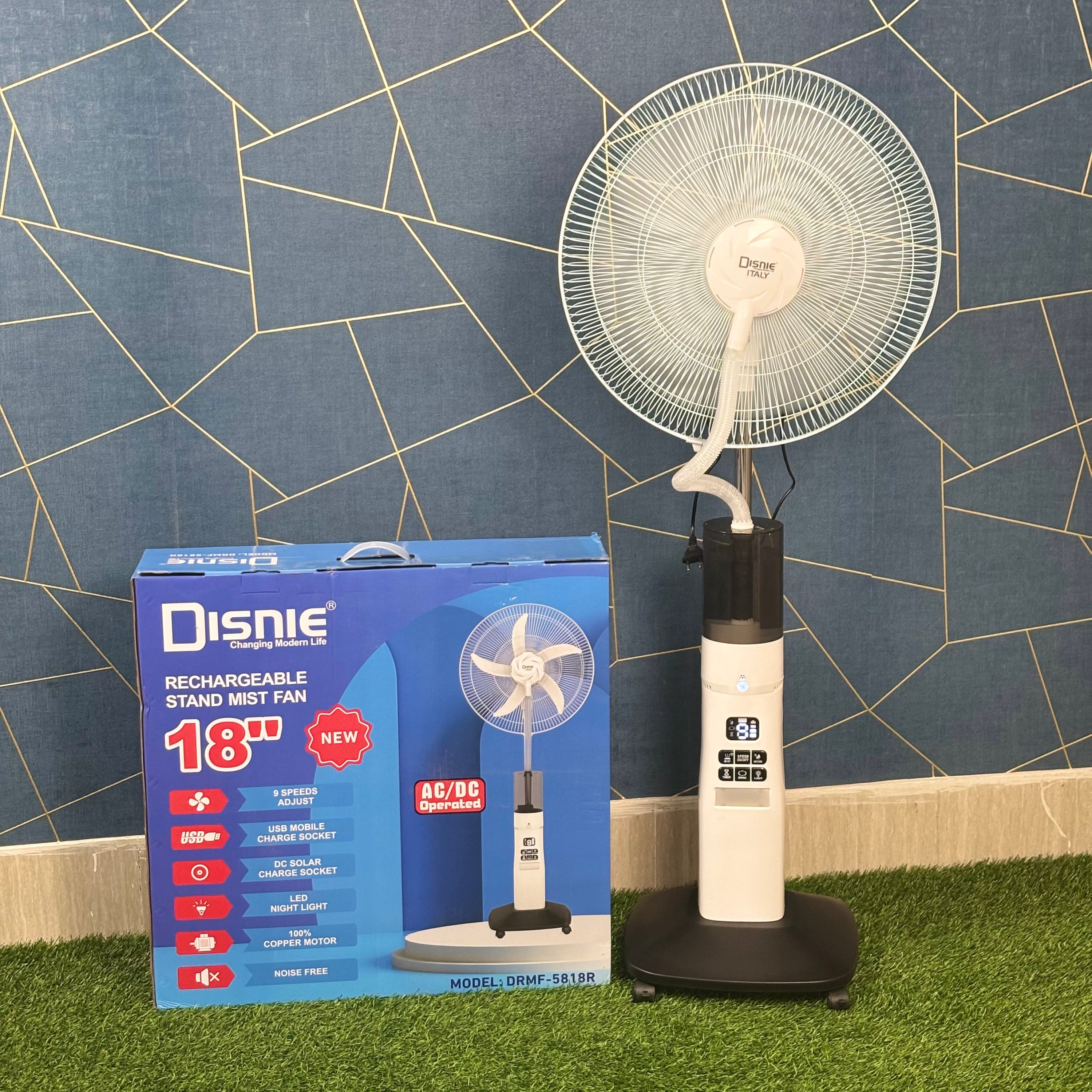 Disnie Rechargeable Stand Mist Fan DRMF-5818R