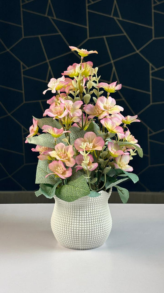 Artificial Pink Flower Pot