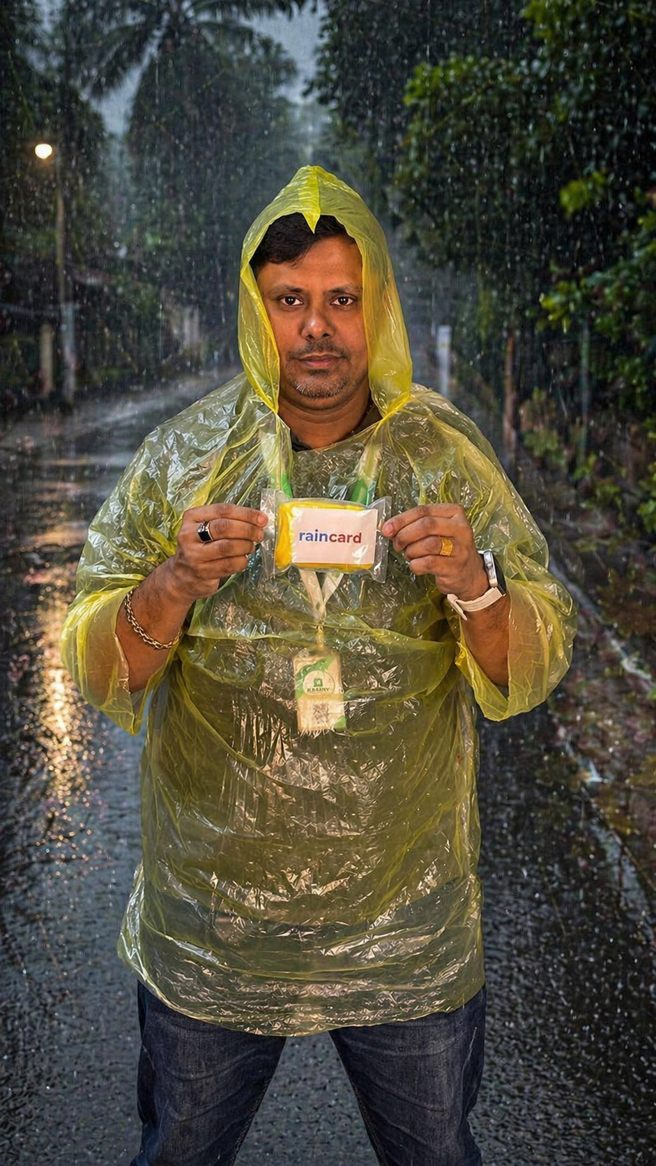 Rain Card Disposable Poncho – Pocket Size Emergency Raincoat