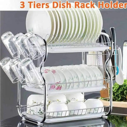 3 Layer Kitchen Dish Drying Rack - HT Bazar