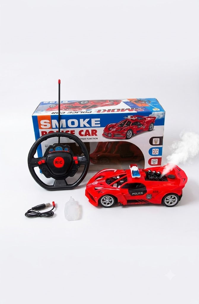 Smoke Police Car – Rechargeable Toy Car with Door Opening Function