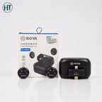 BOYA BY-MW2 Wireless Lavalier Microphone – Plug & Play Dual Mic System (20m Range, High Sensitivity)