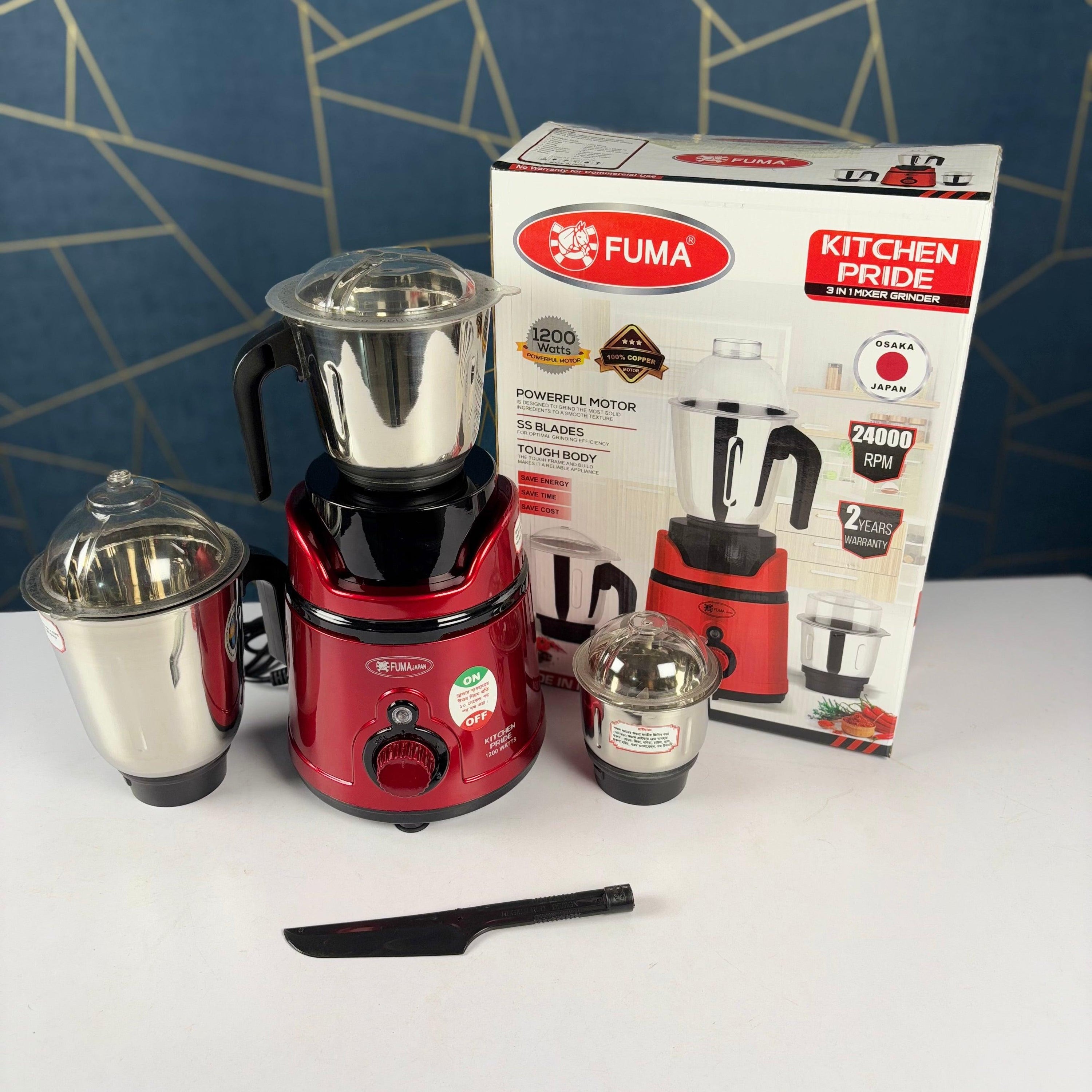 Fuma Pride Kitchen 3 In 1 Mixer Grinder 1200W