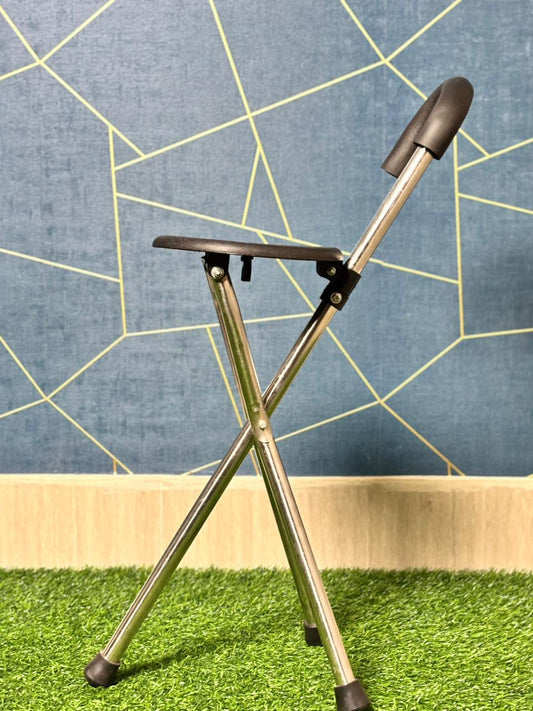 Portable Folding Stool with Backrest
