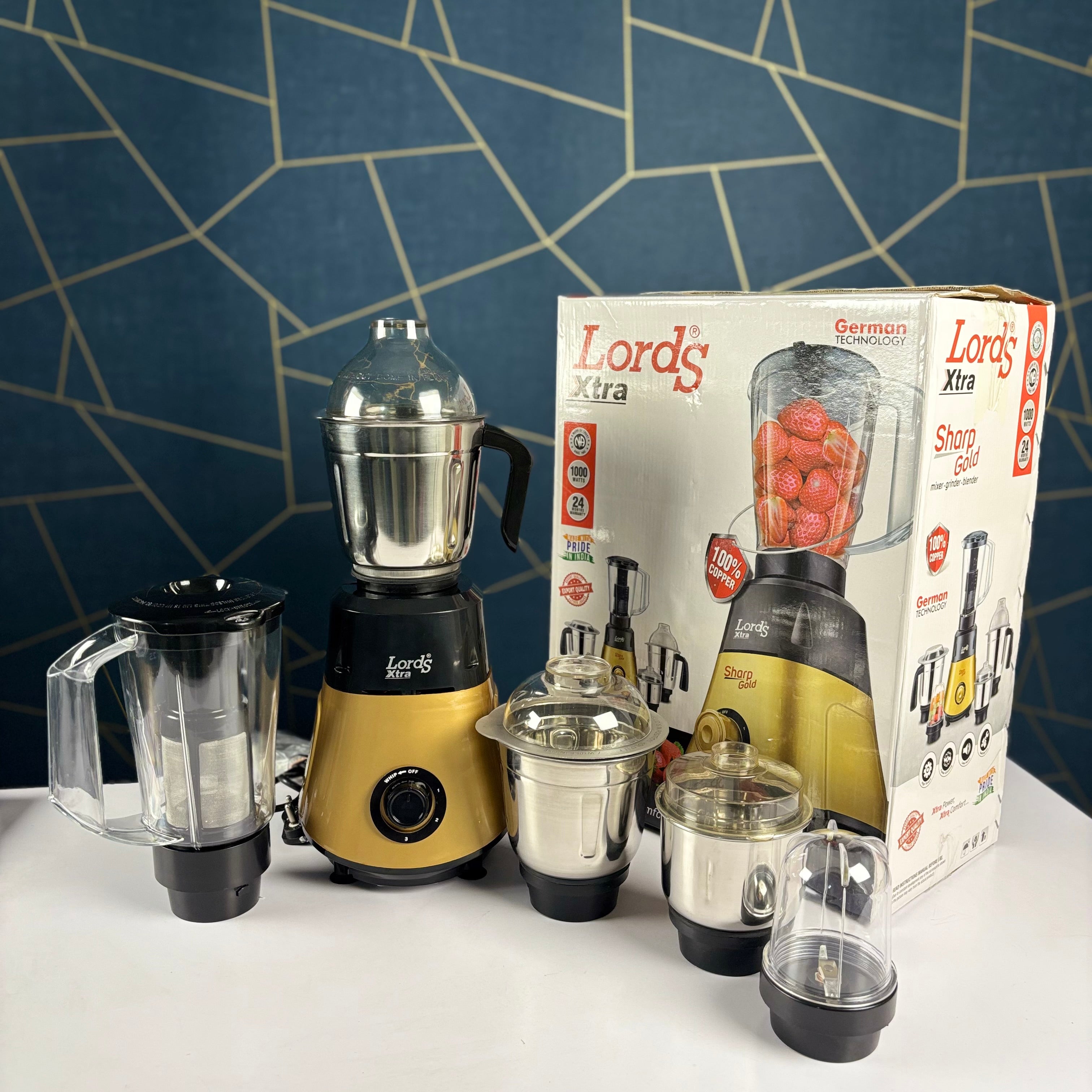 Lords Xtra Sharp Gold Mixer Grinder 1000W