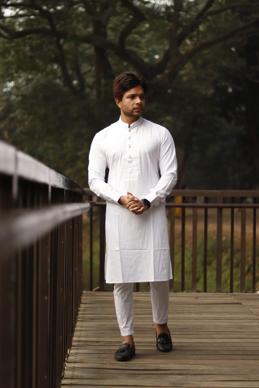 premium quality Panjabi-white 505