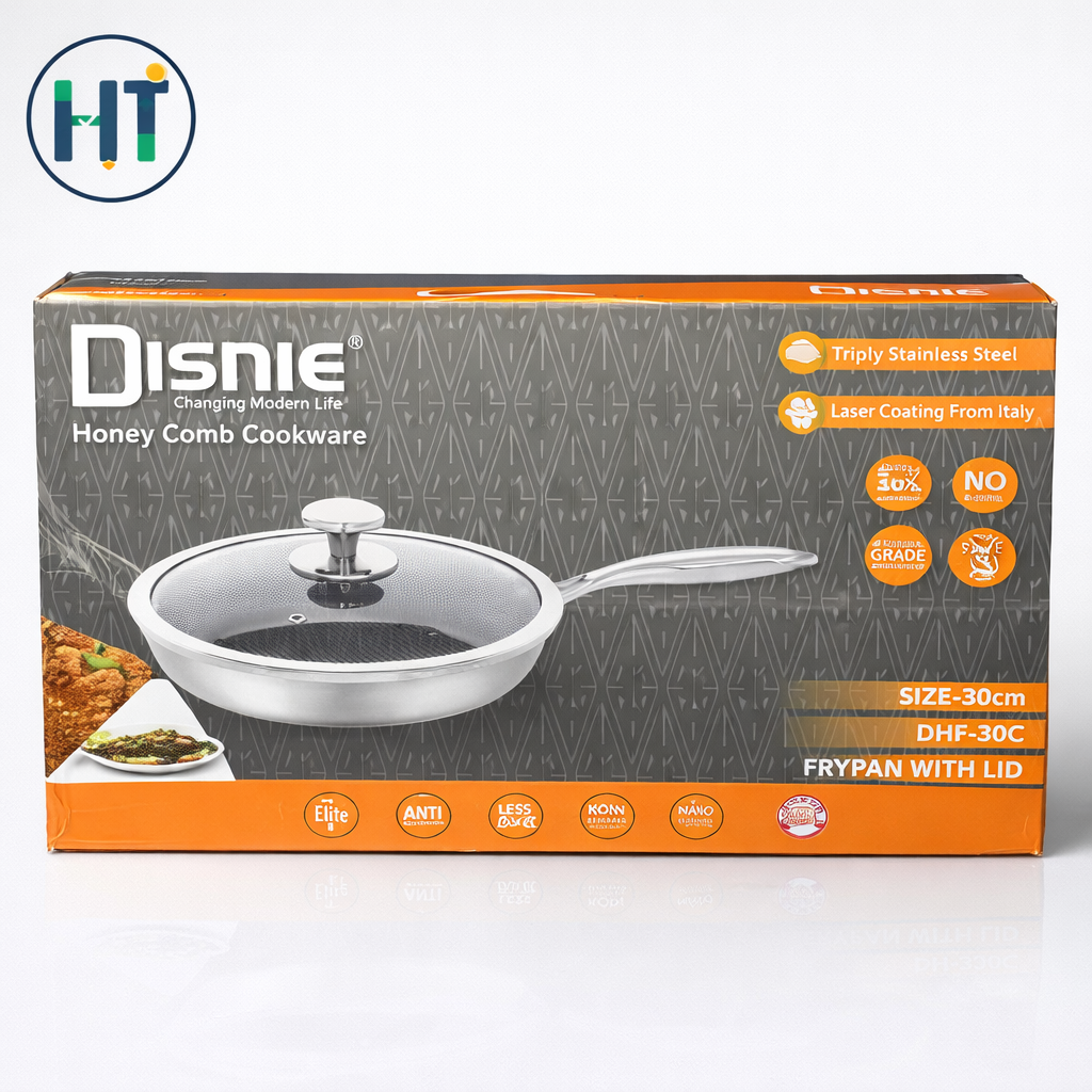 Disnie 30 cm SUS 316 Honeycomb Frypan With Lid