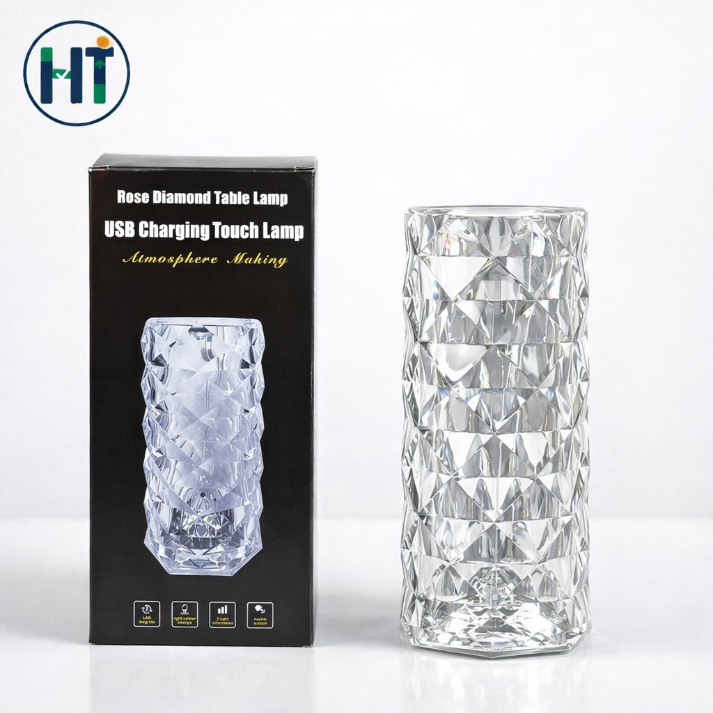 Rose Diamond USB Rechargeable Touch Table Lamp