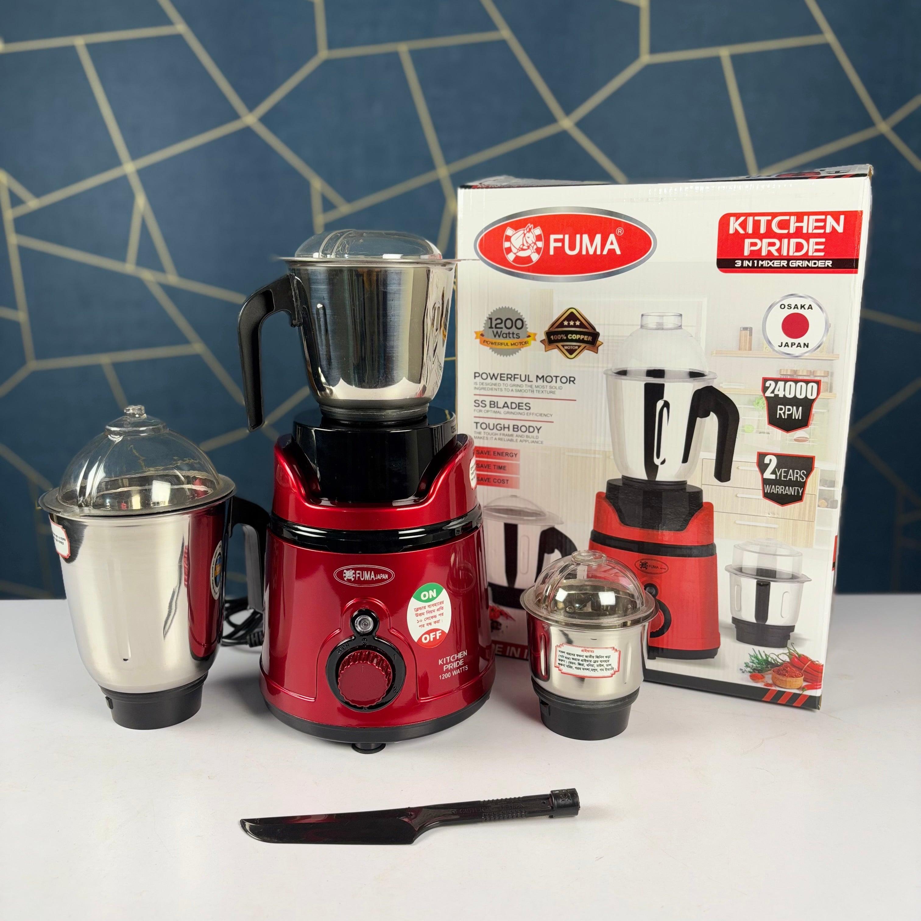 Fuma Pride Kitchen 3 In 1 Mixer Grinder 1200W