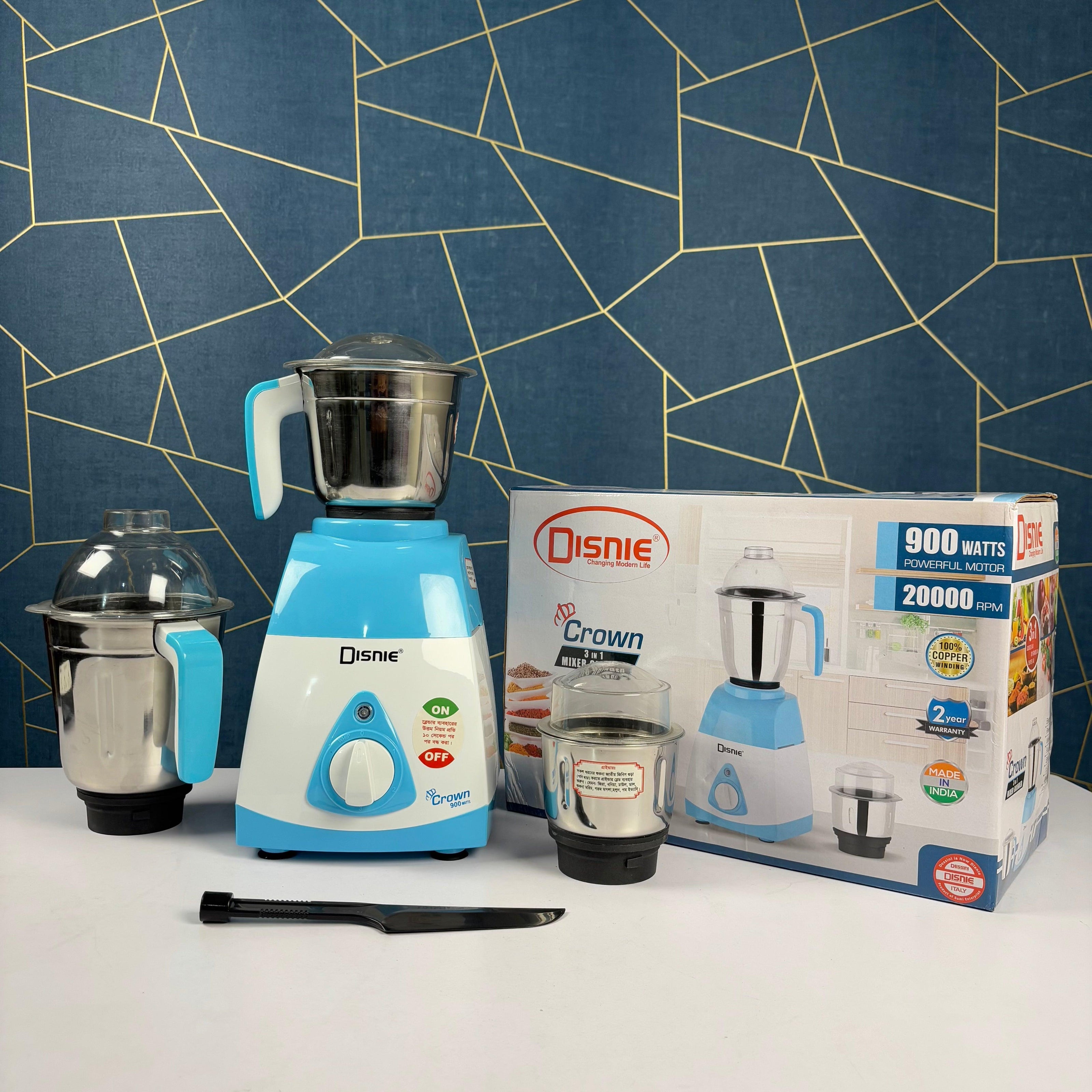 Disnie Crown 3 In 1 Mixer Blender 900W