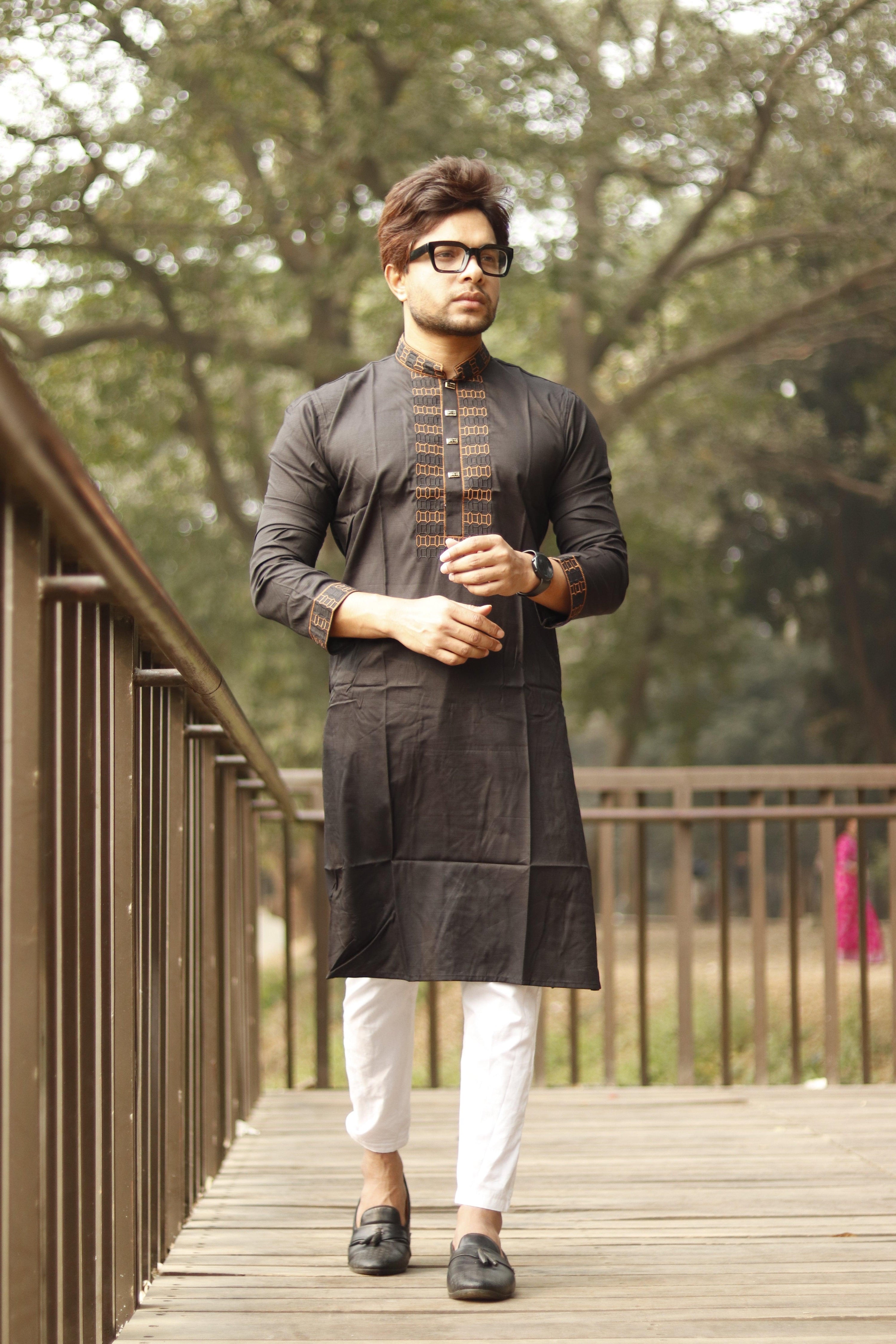 premium quality Panjabi-black 606